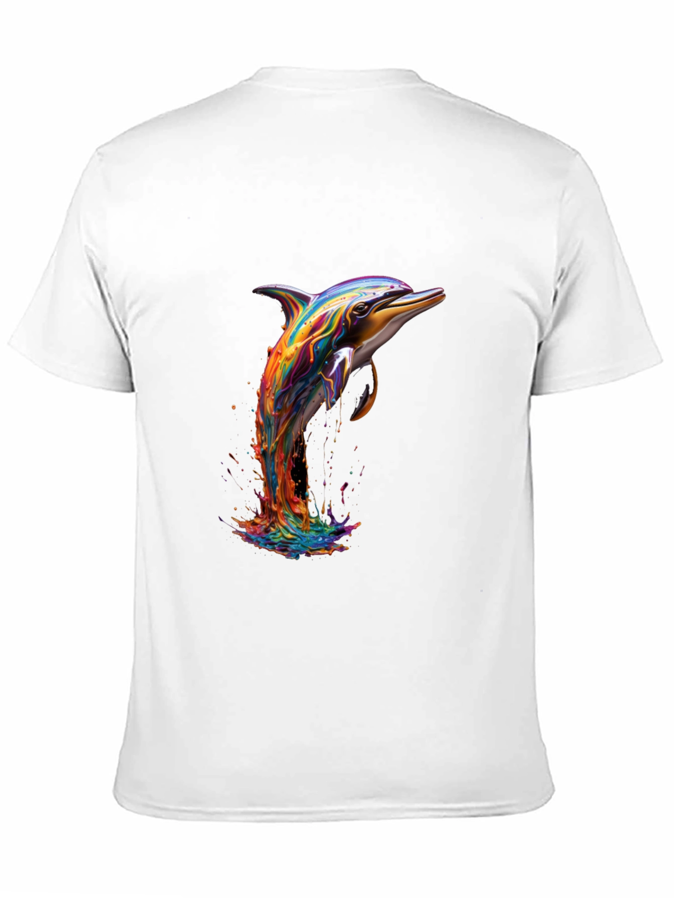 Rainbow Dolphin Black T-Shirt