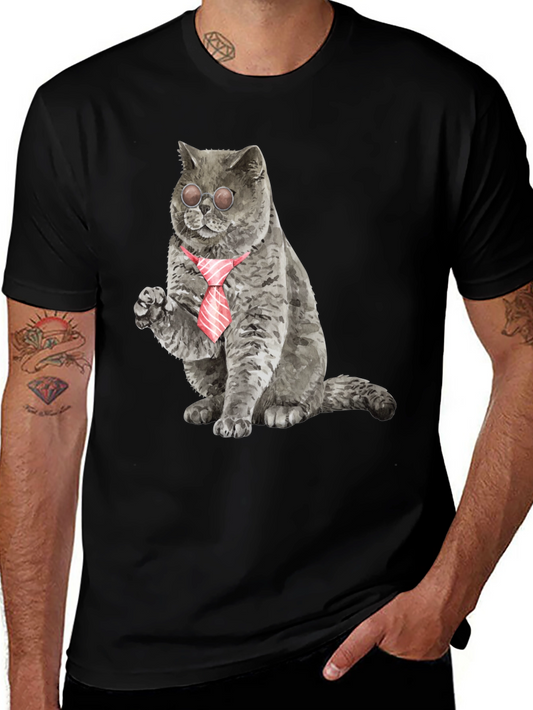 Cool Cat Tee - Cat with Tie & Shades