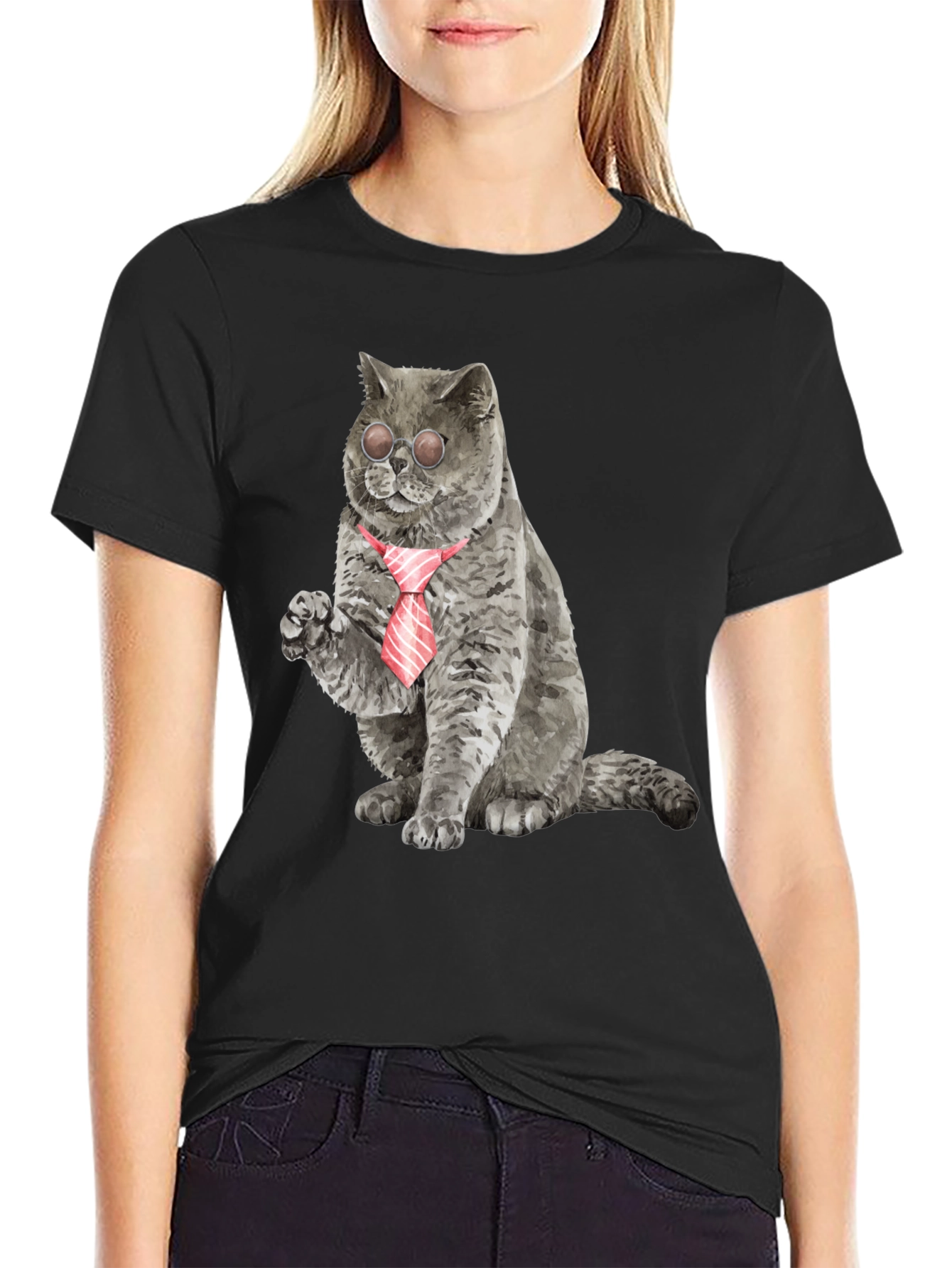 Cool Cat Tee - Cat with Tie & Shades