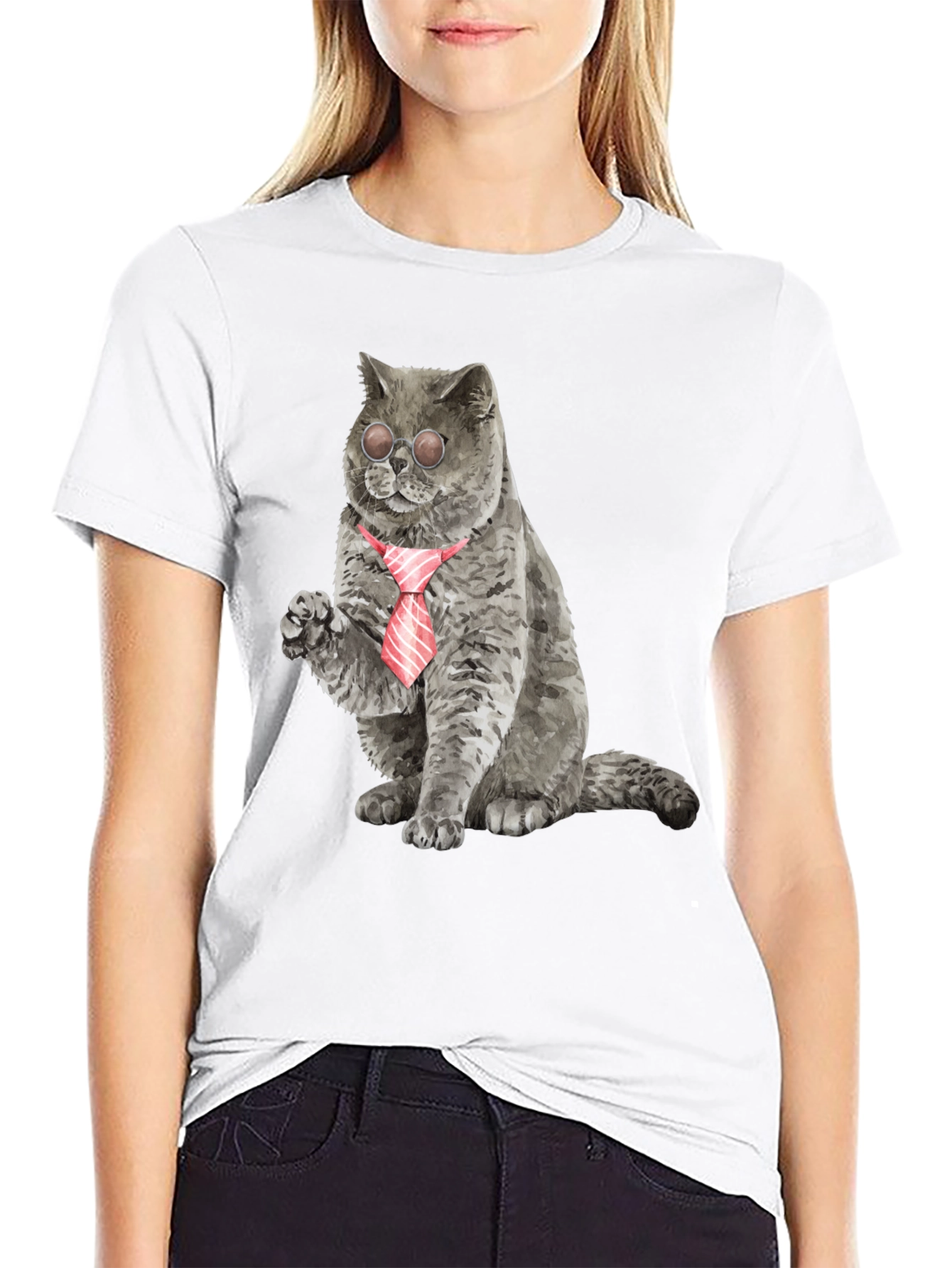 Cool Cat Tee - Cat with Tie & Shades