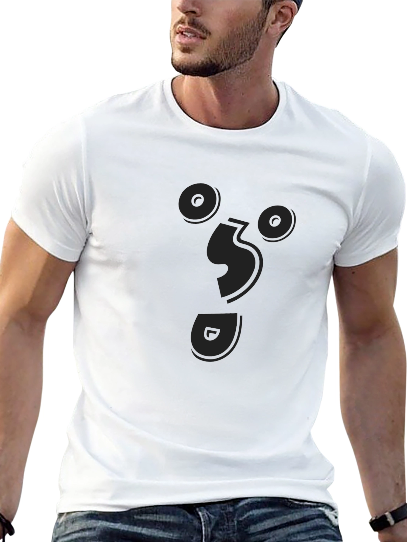 Unique Face Graphic Black T-Shirt