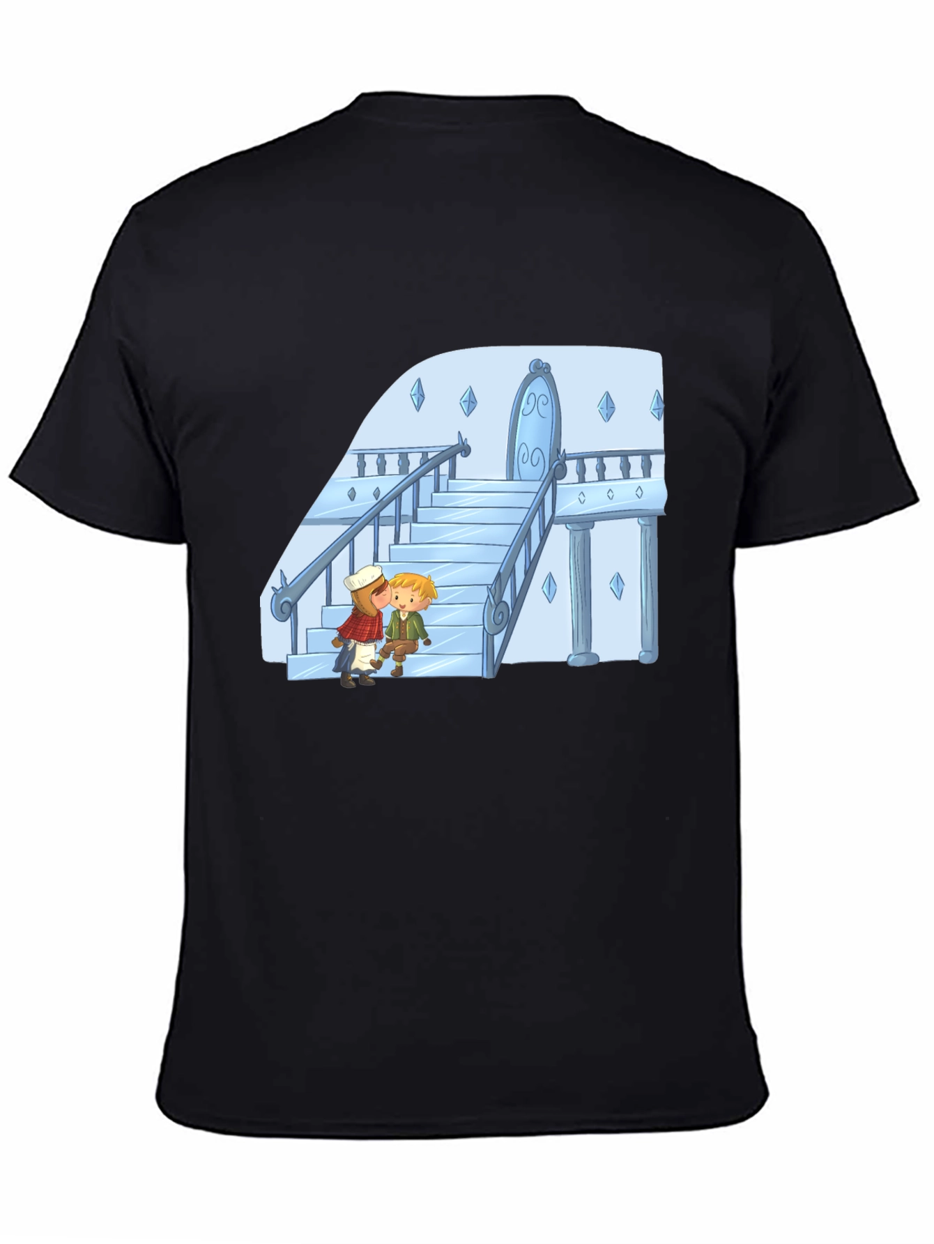 Cartoon Kiss Black T-Shirt