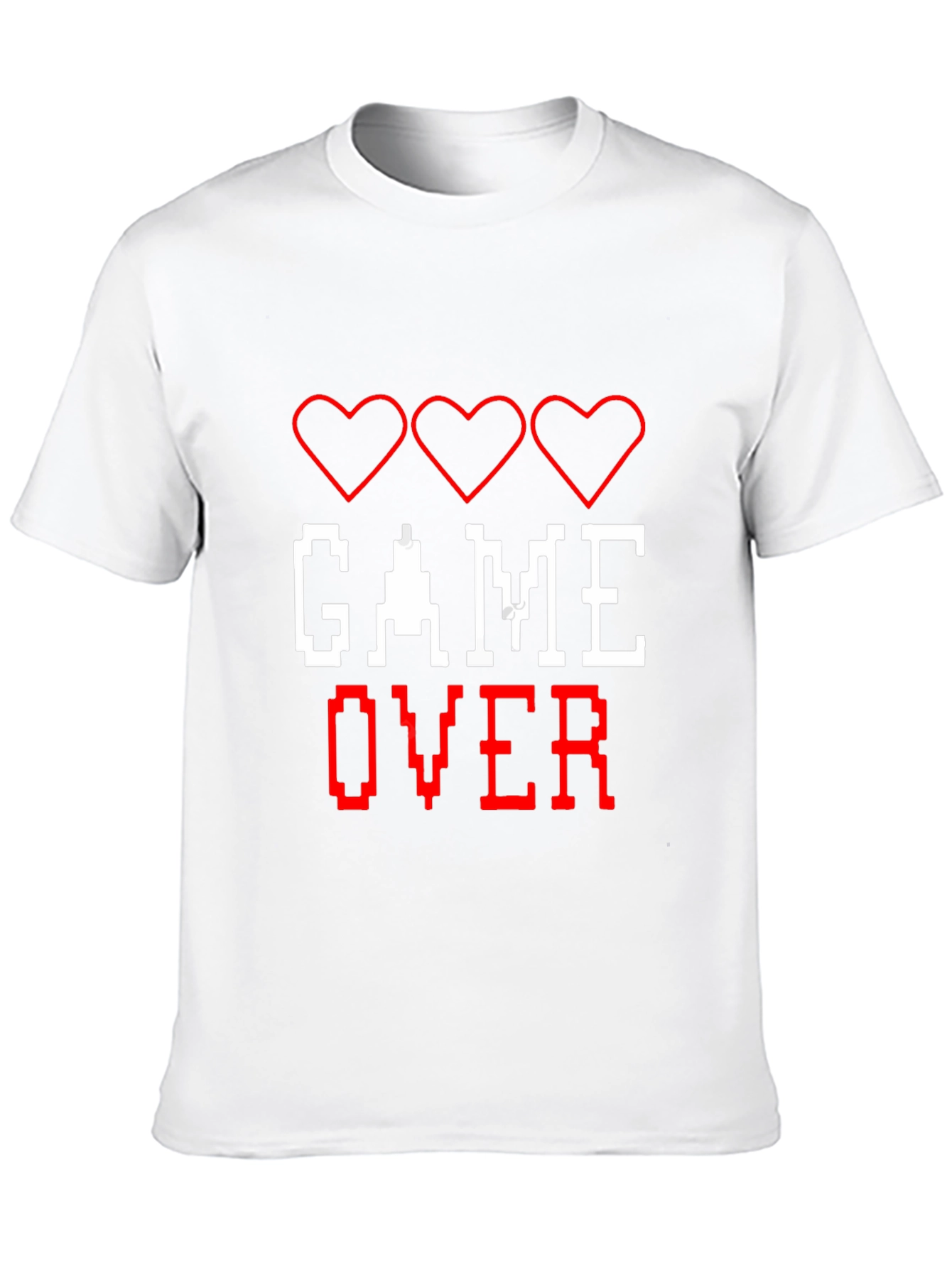 Game Over T-Shirt - Pixelated Heart Design
