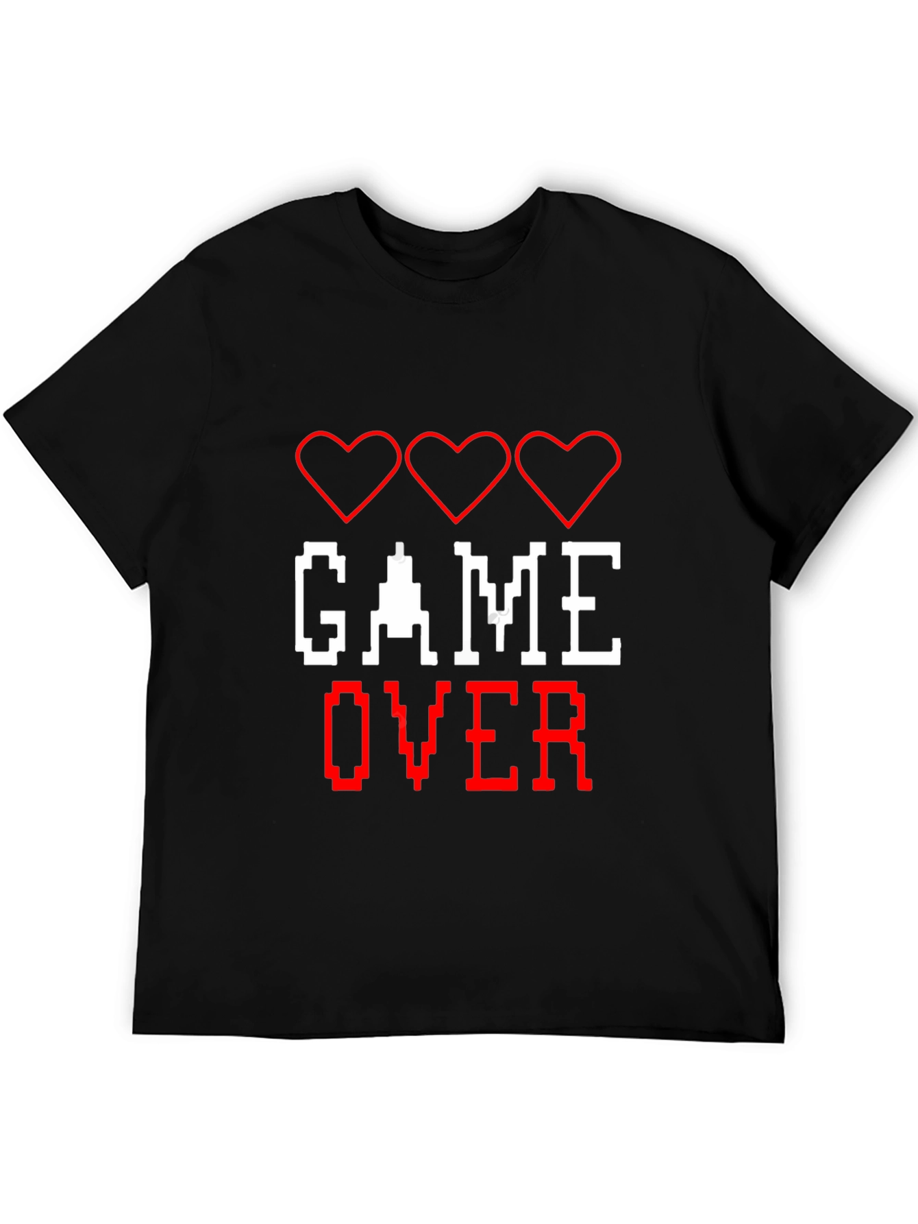 Game Over T-Shirt - Pixelated Heart Design
