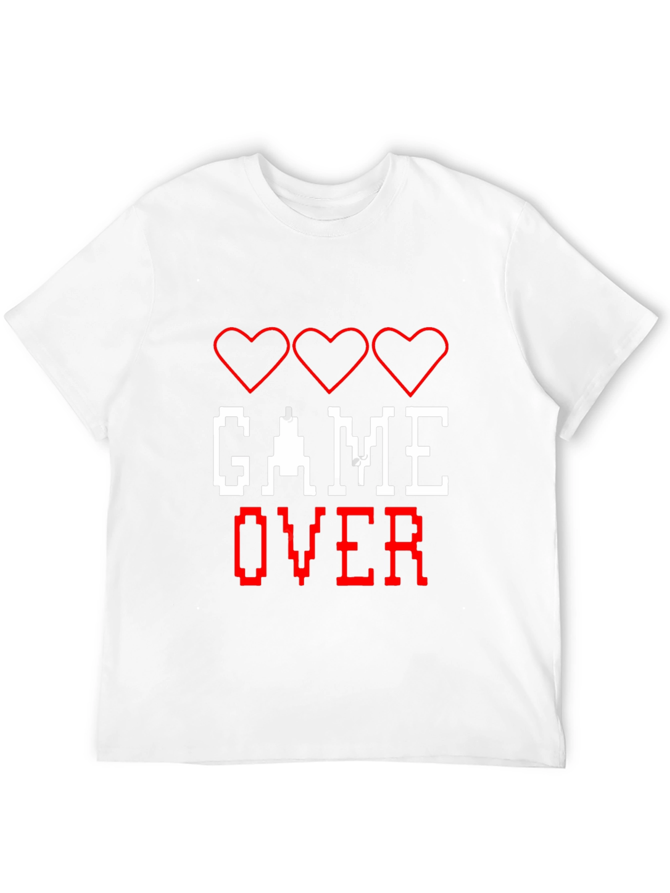 Game Over T-Shirt - Pixelated Heart Design