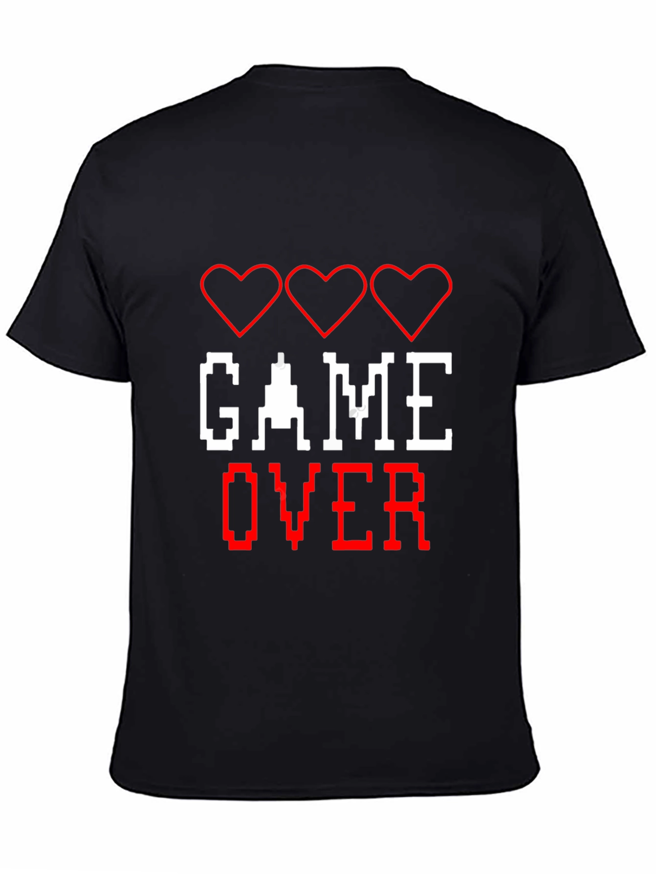 Game Over T-Shirt - Pixelated Heart Design