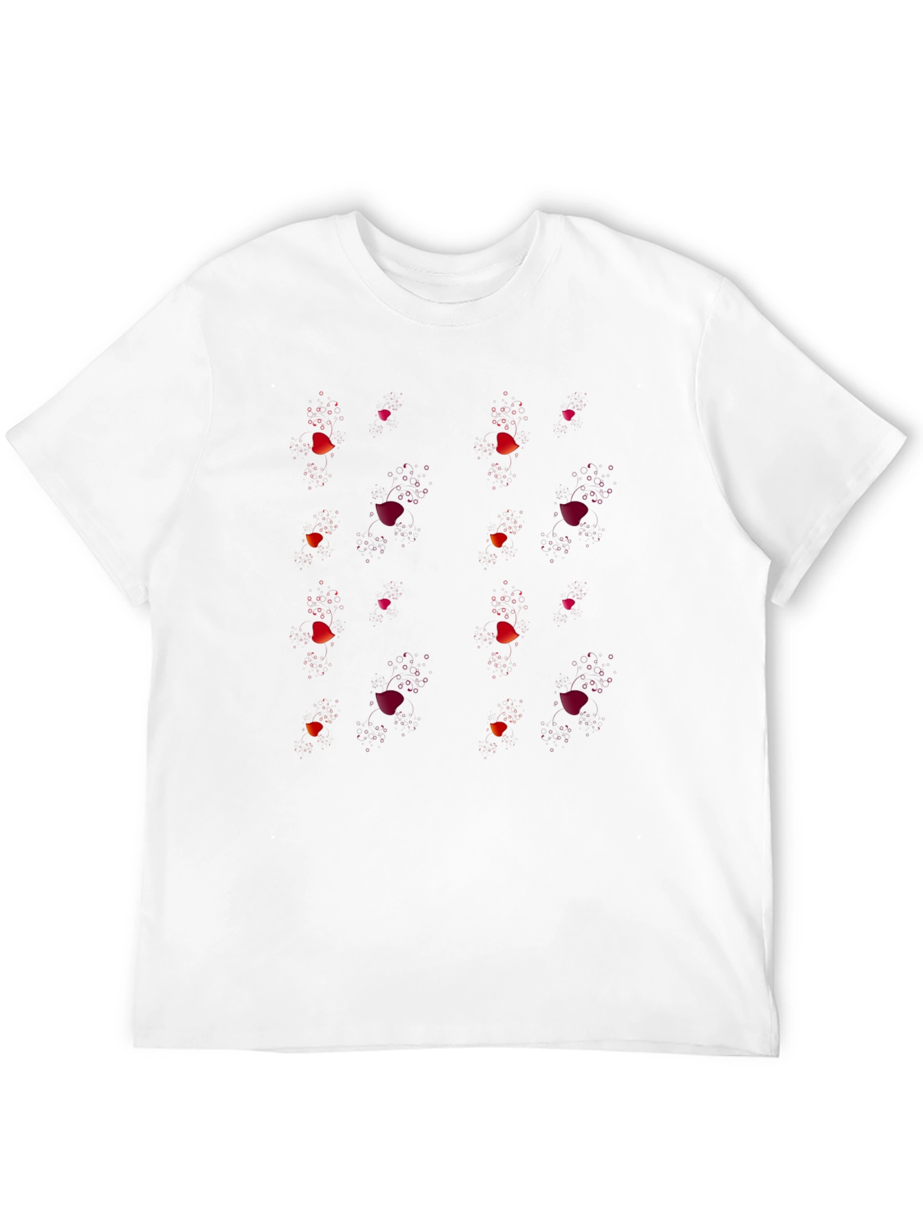 Abstract Floral Print Black T-Shirt