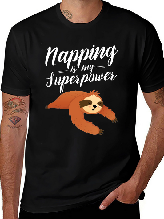 Napping is My Superpower Sloth Graphic Tee