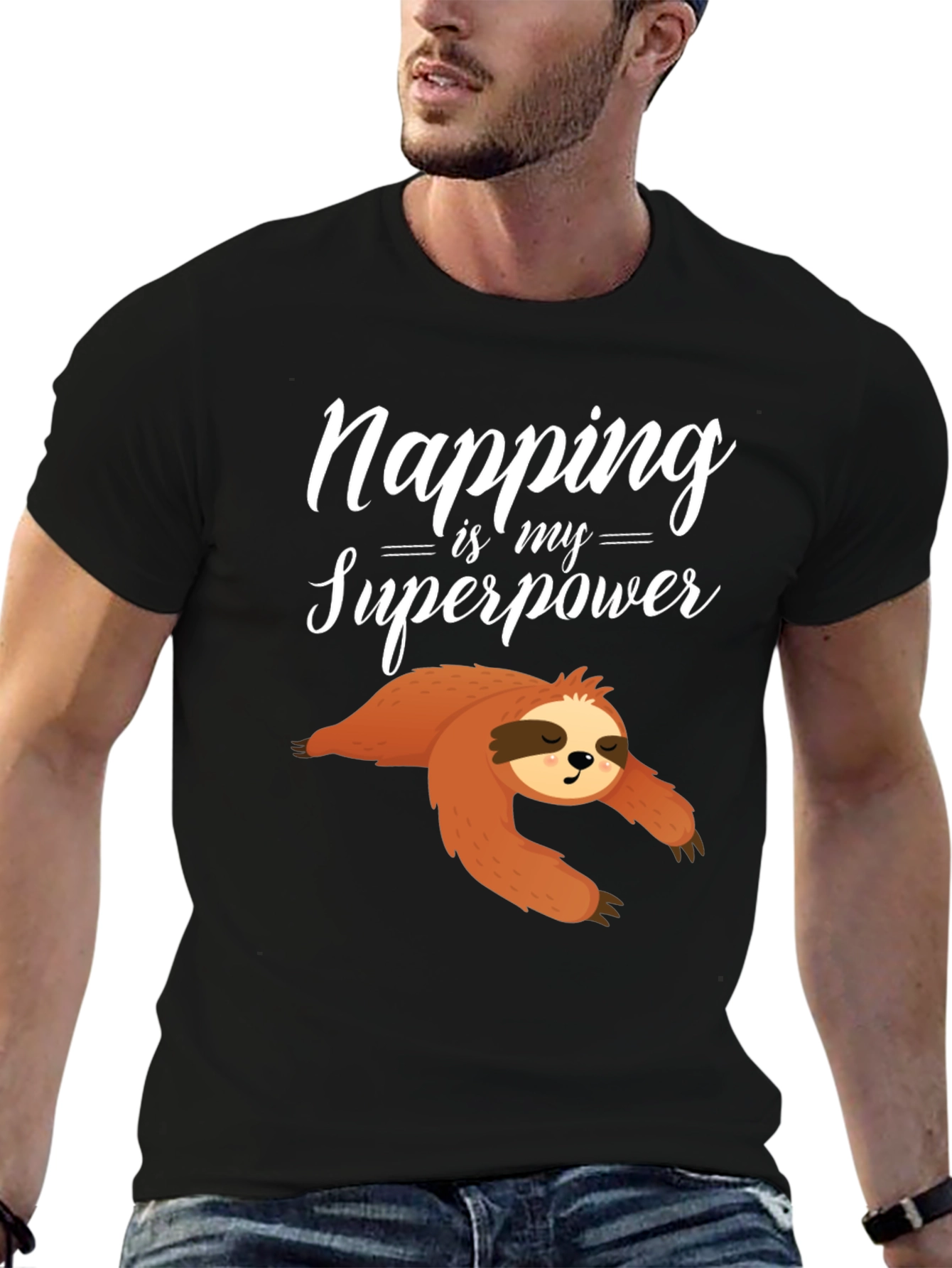 Napping is My Superpower Sloth Graphic Tee