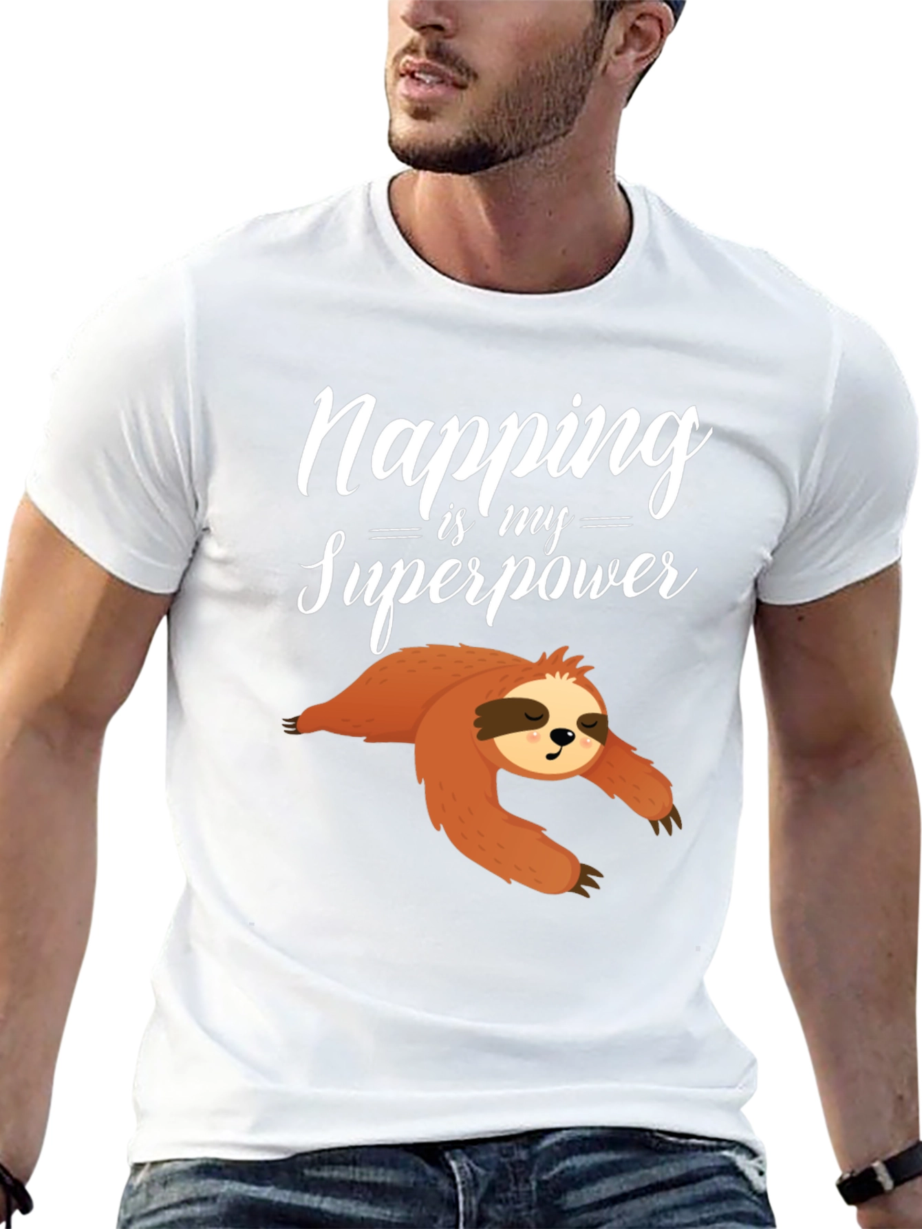 Napping is My Superpower Sloth Graphic Tee