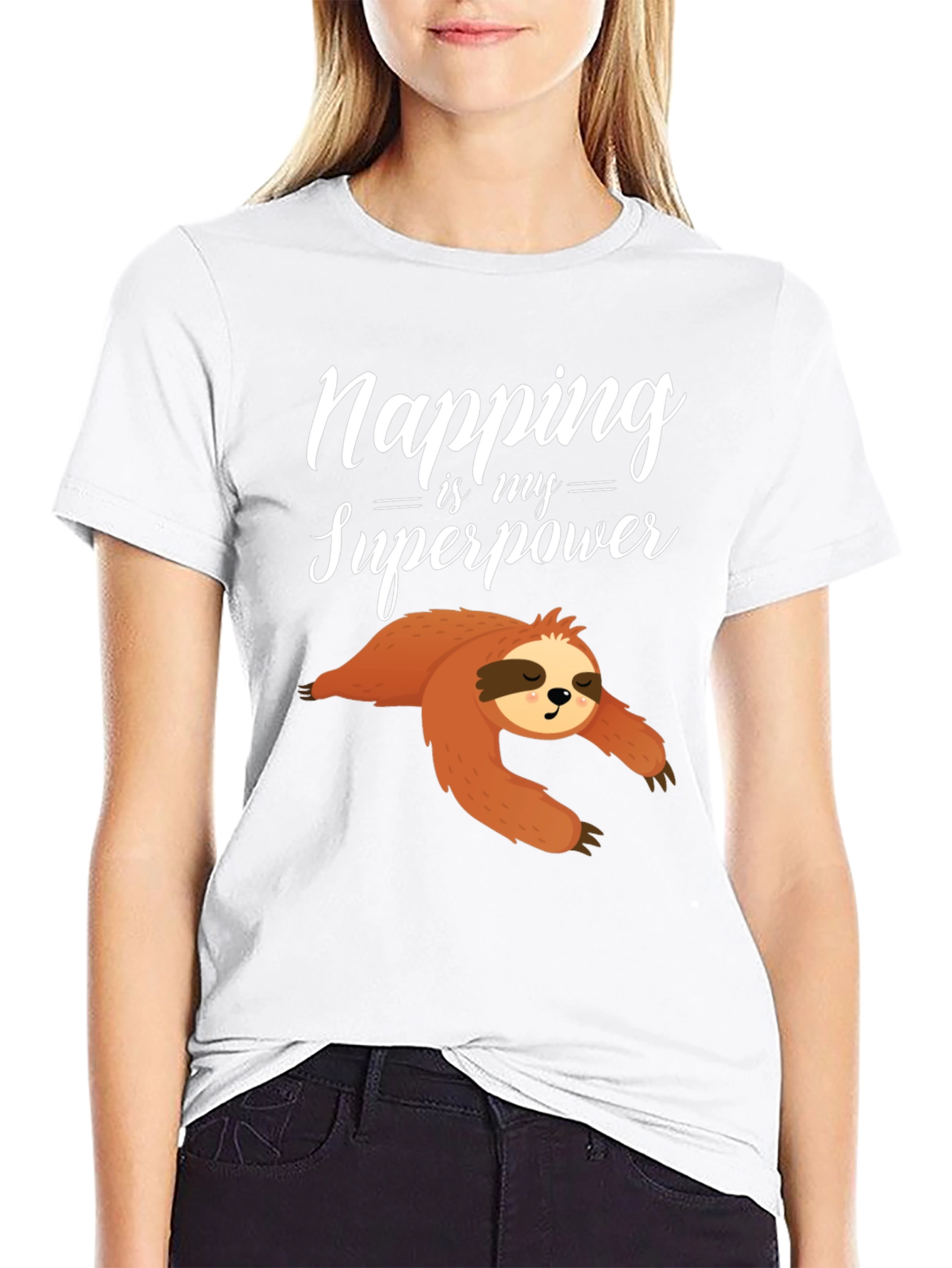Napping is My Superpower Sloth Graphic Tee