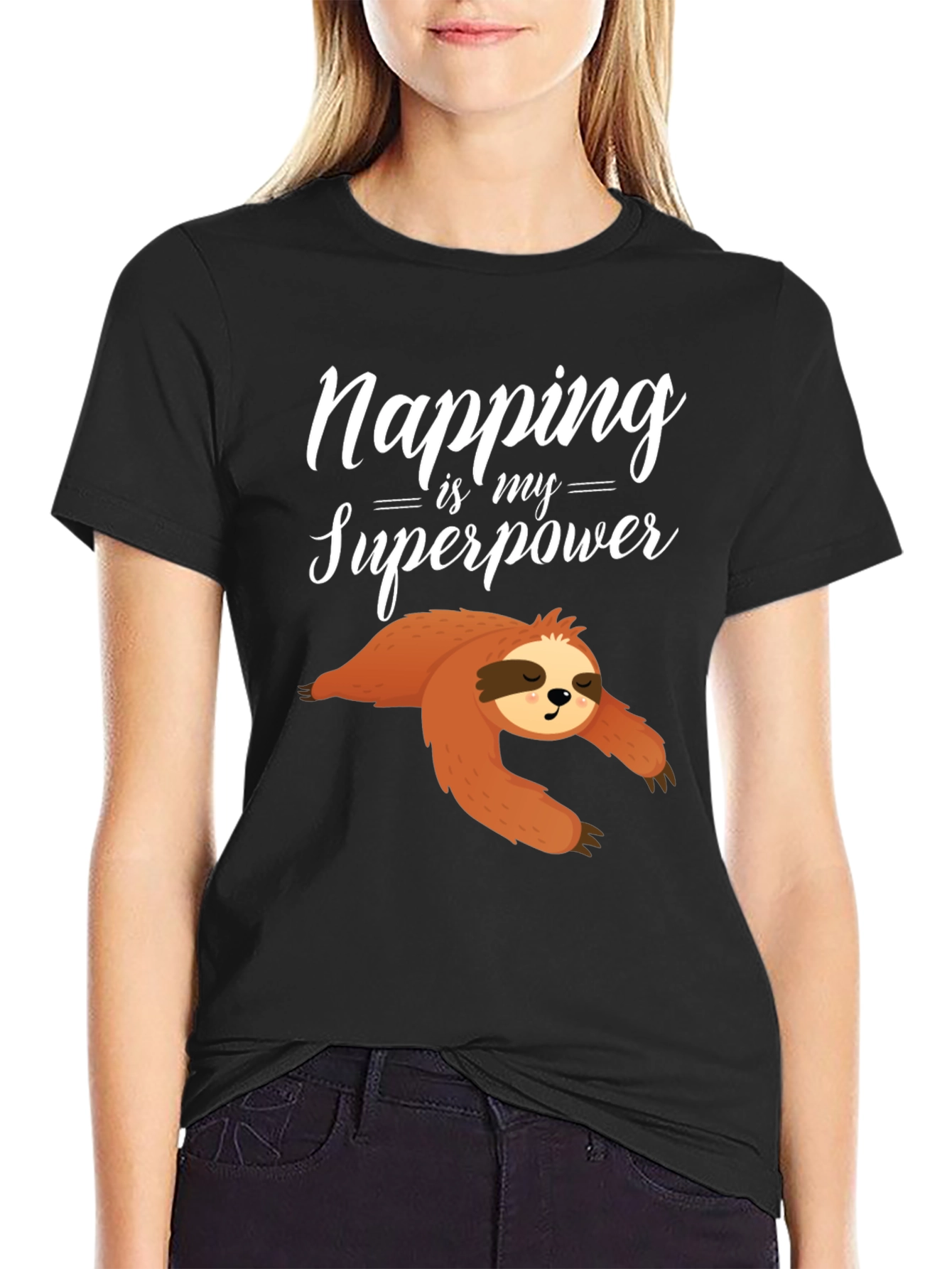 Napping is My Superpower Sloth Graphic Tee