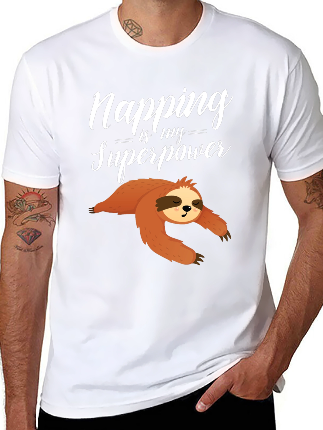 Napping is My Superpower Sloth Graphic Tee