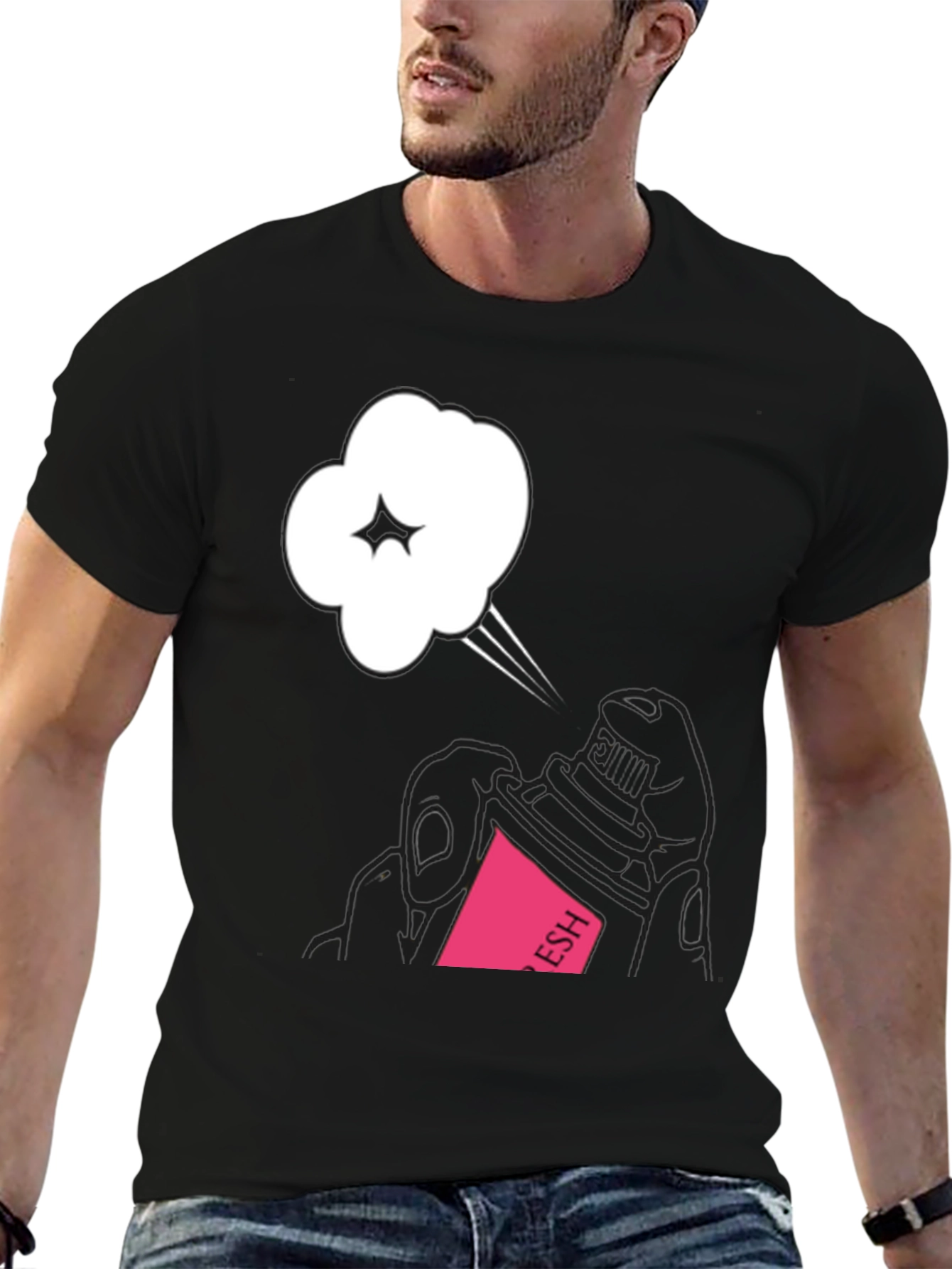 Fresh Spray Graphic Black Tee