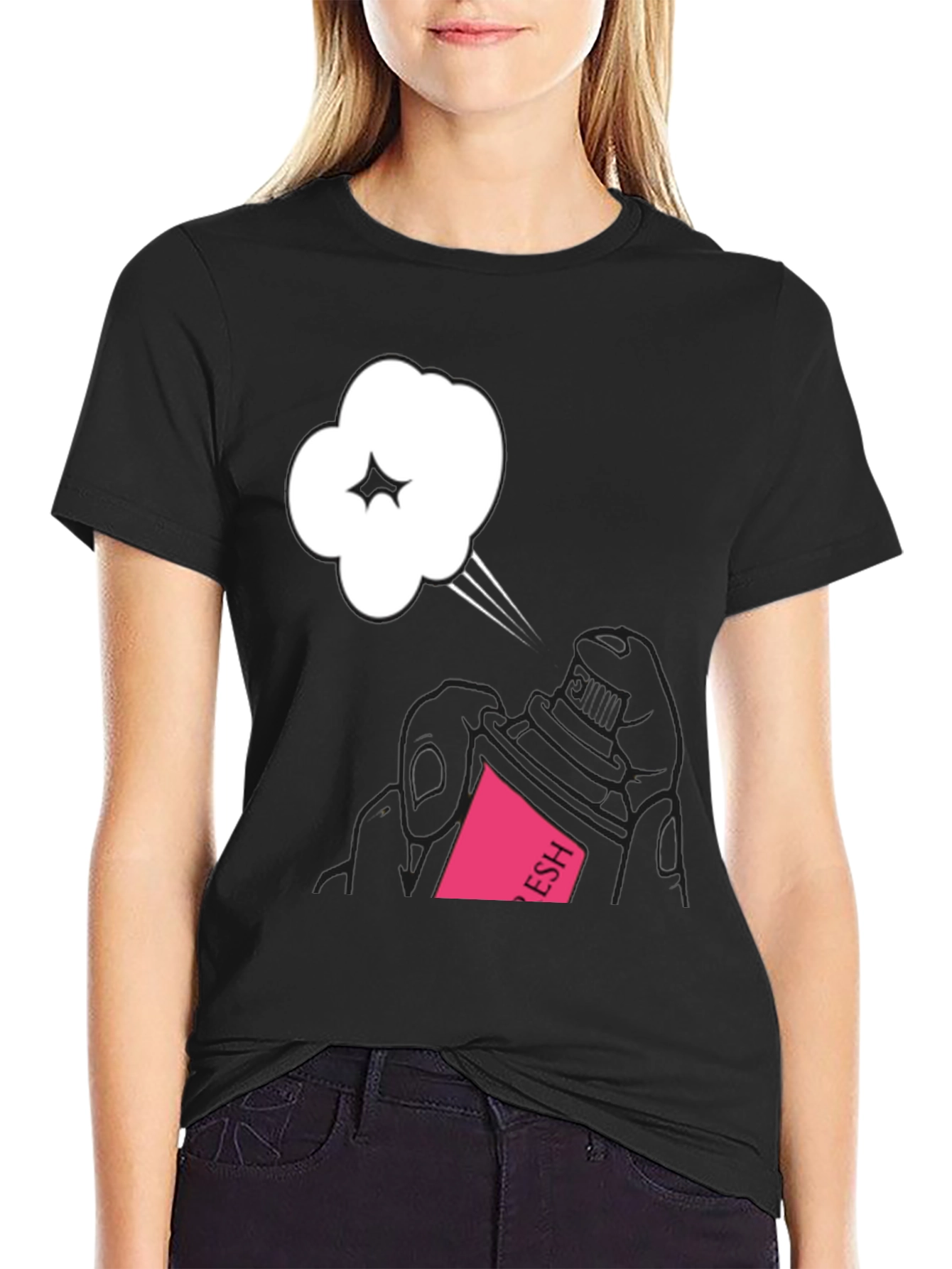 Fresh Spray Graphic Black Tee