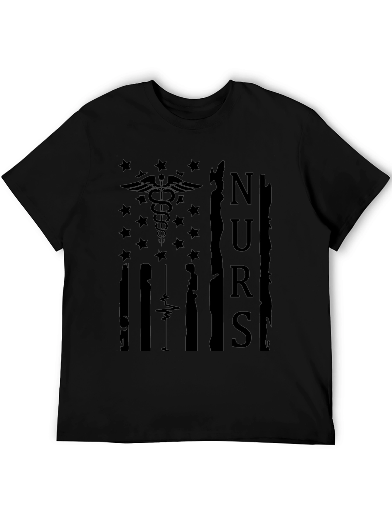 Nurse Flag Graphic Tee - Black