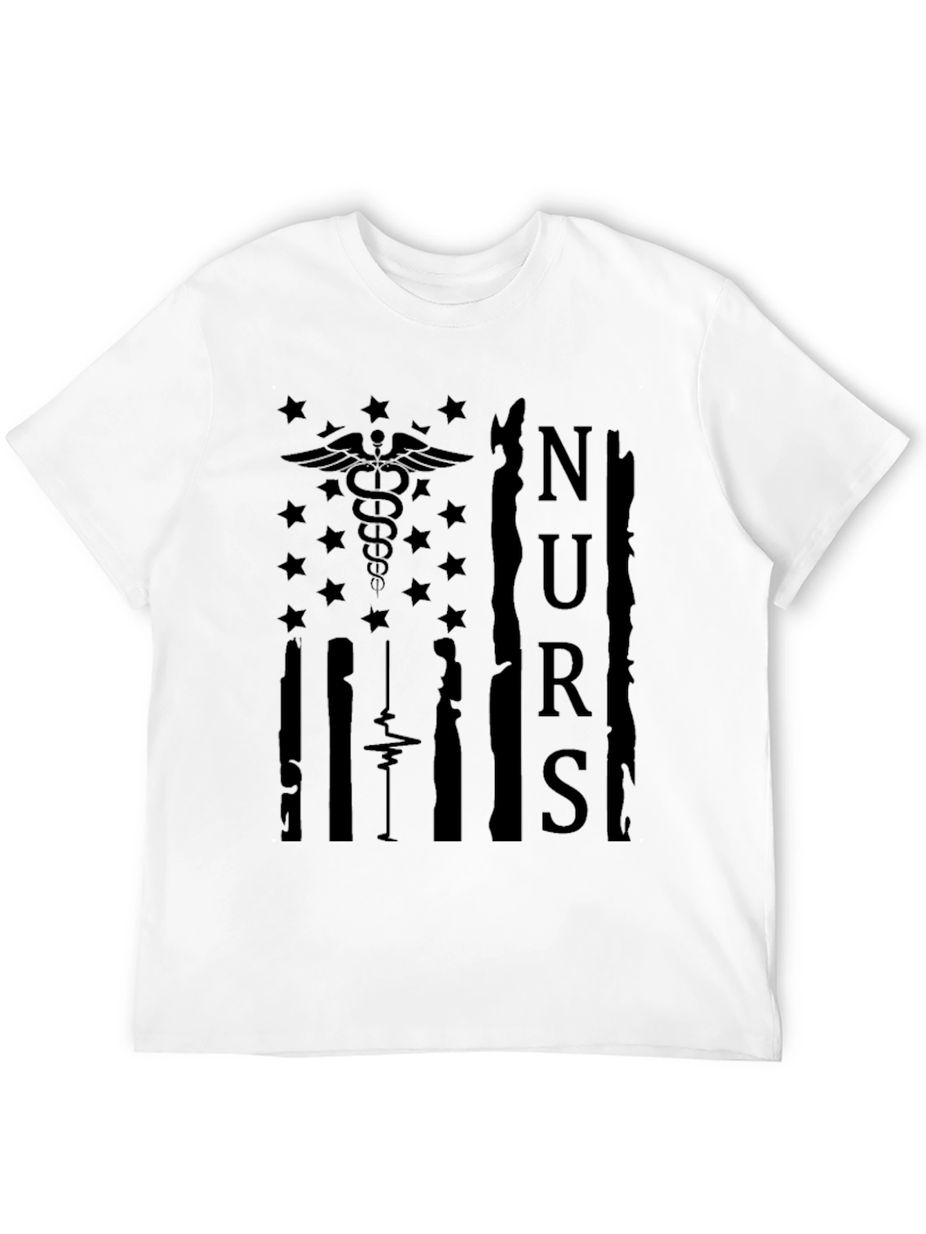 Nurse Flag Graphic Tee - Black