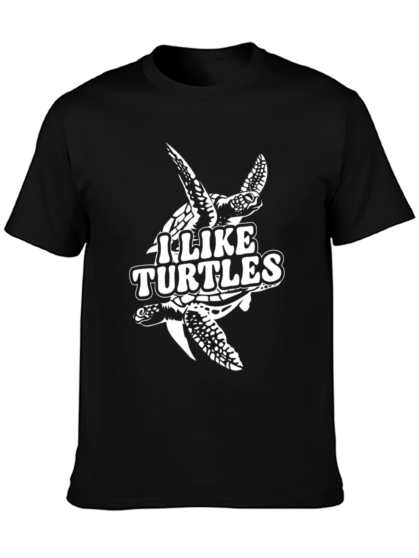 I Like Turtles Graphic T-Shirt - Black