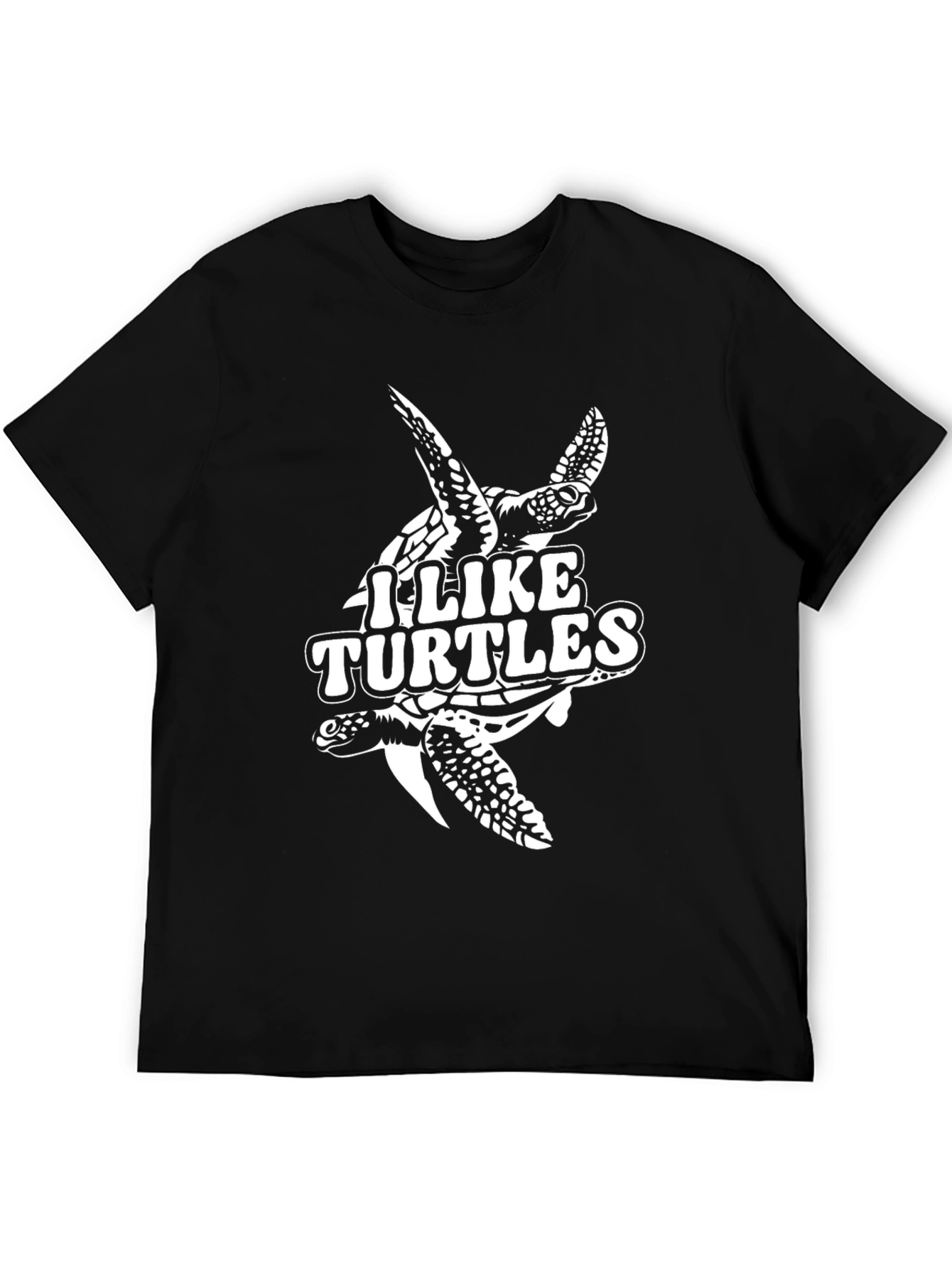 I Like Turtles Graphic T-Shirt - Black