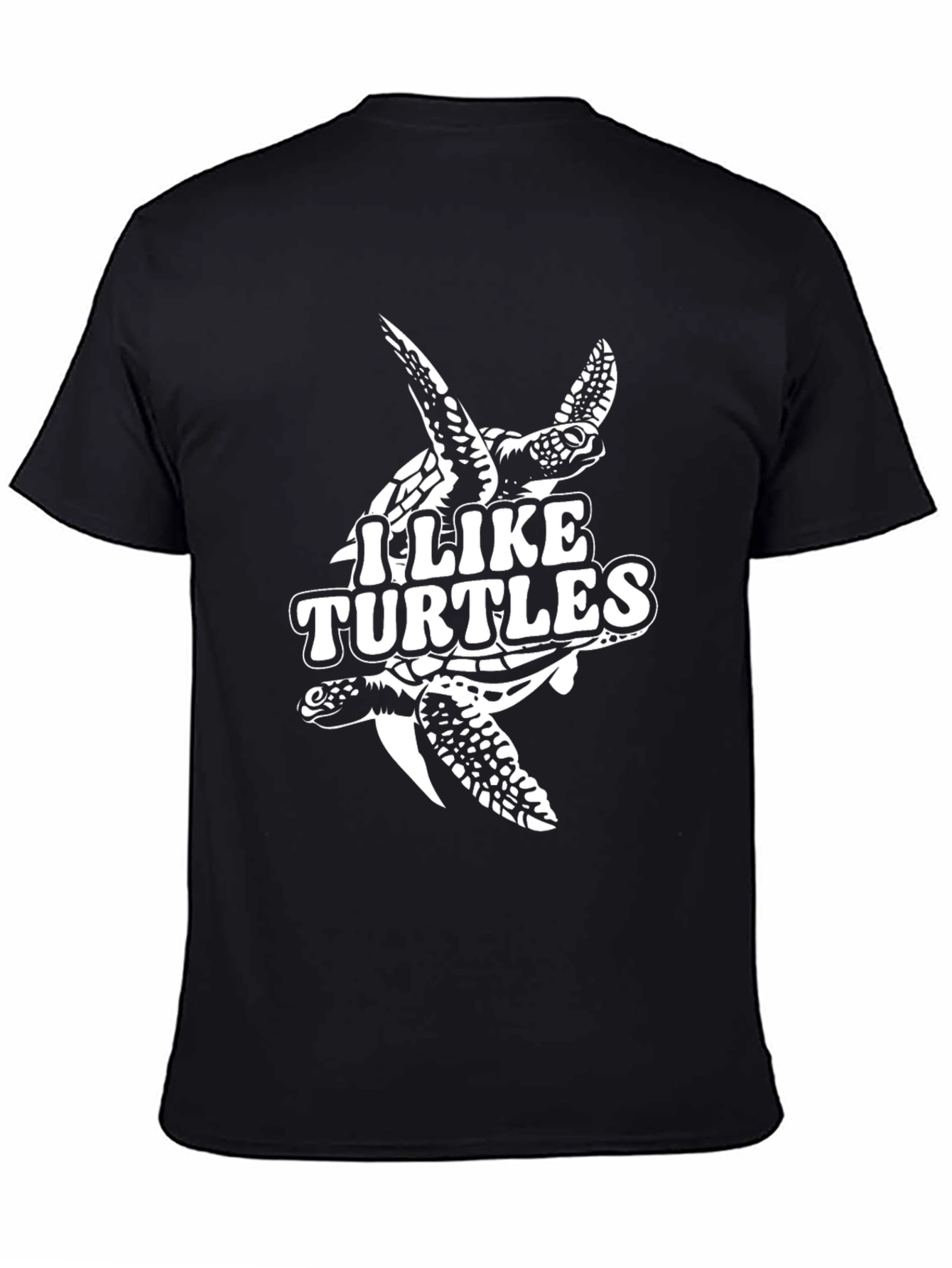 I Like Turtles Graphic T-Shirt - Black