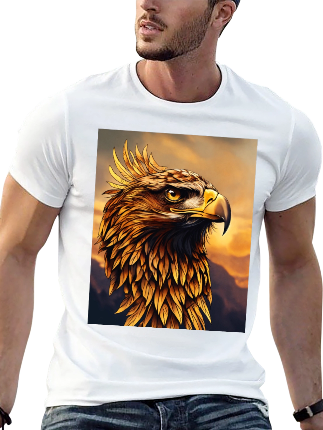 Majestic Golden Eagle Graphic Tee - Premium Quality