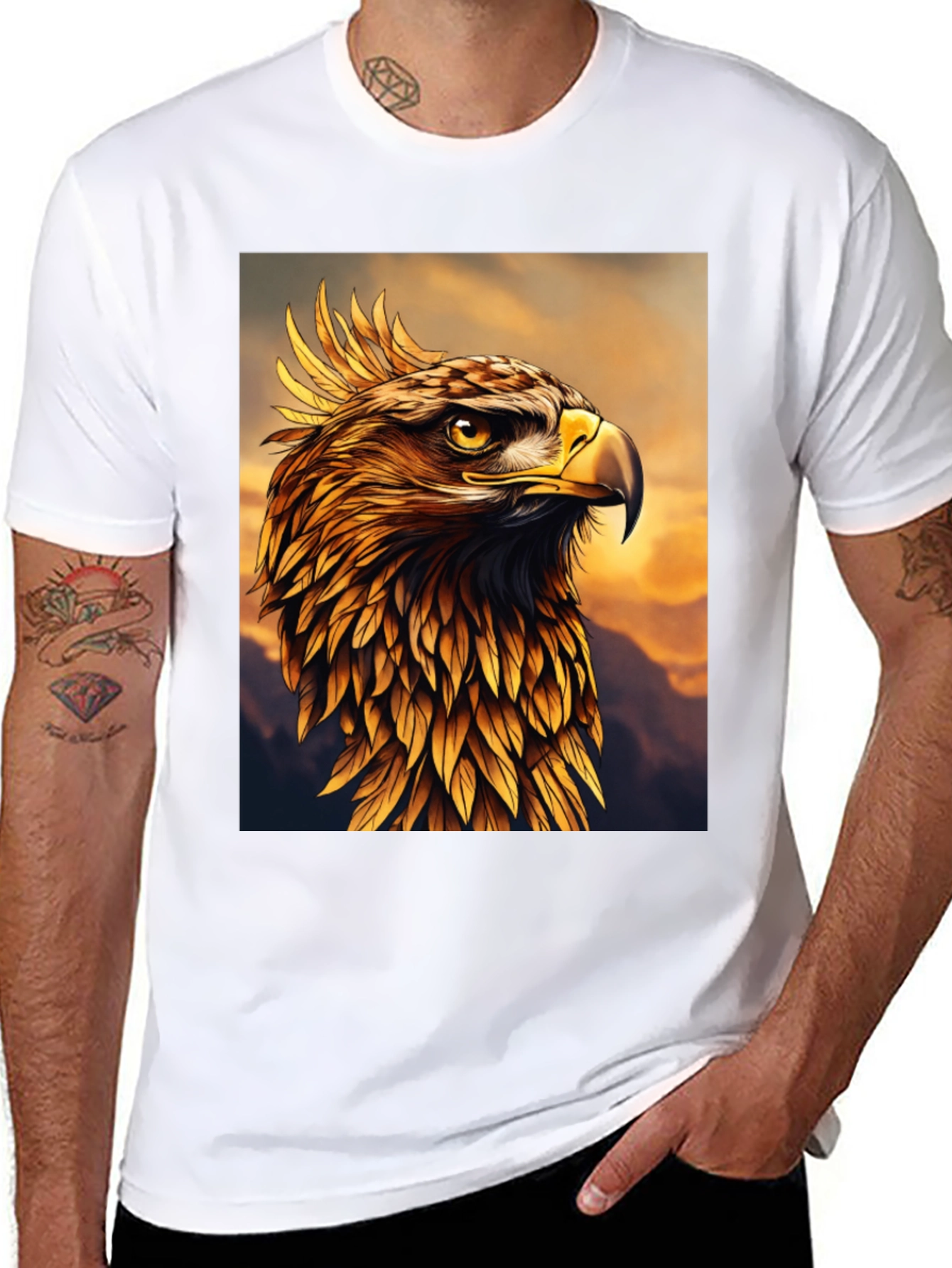 Majestic Golden Eagle Graphic Tee - Premium Quality