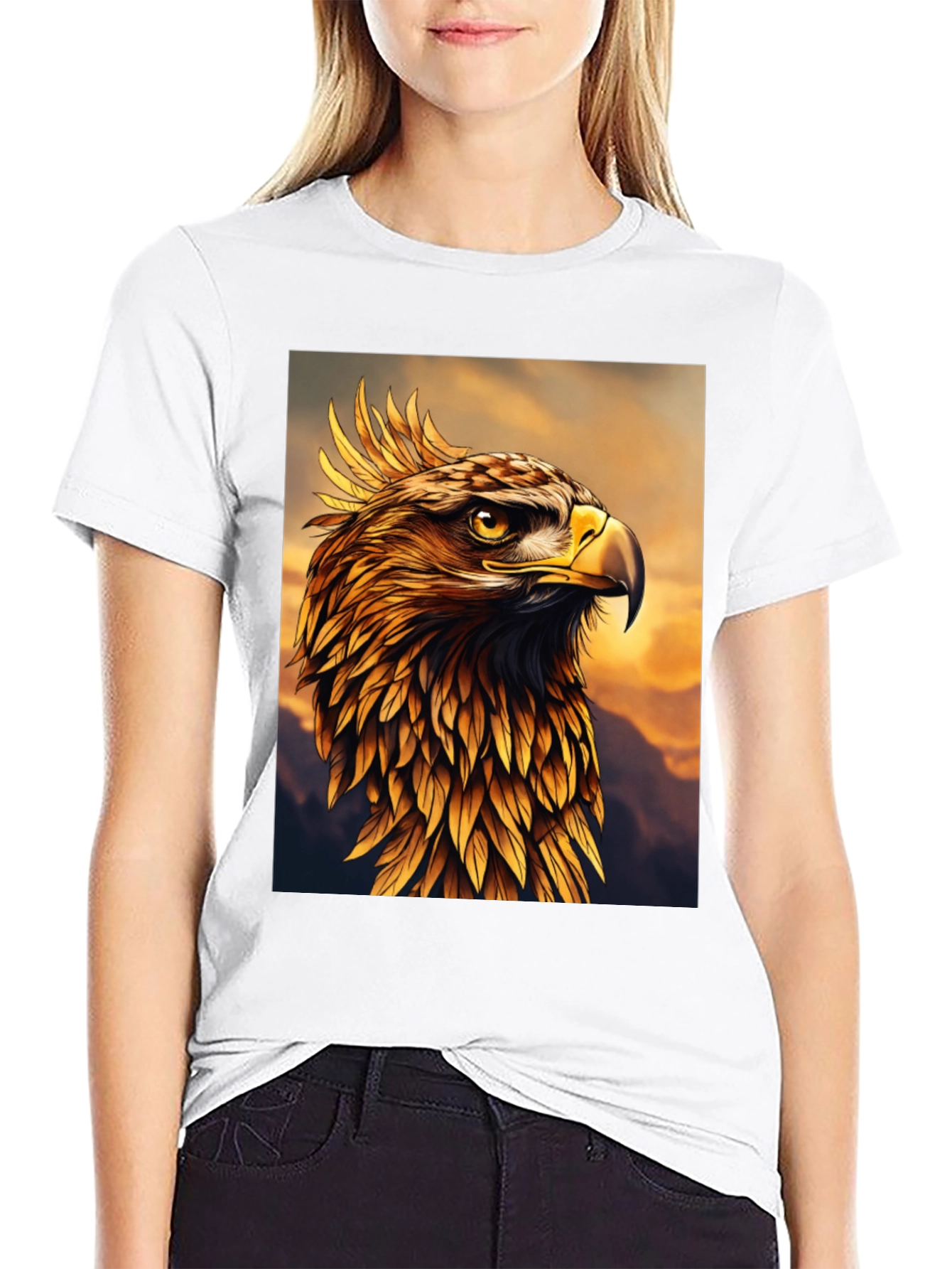 Majestic Golden Eagle Graphic Tee - Premium Quality
