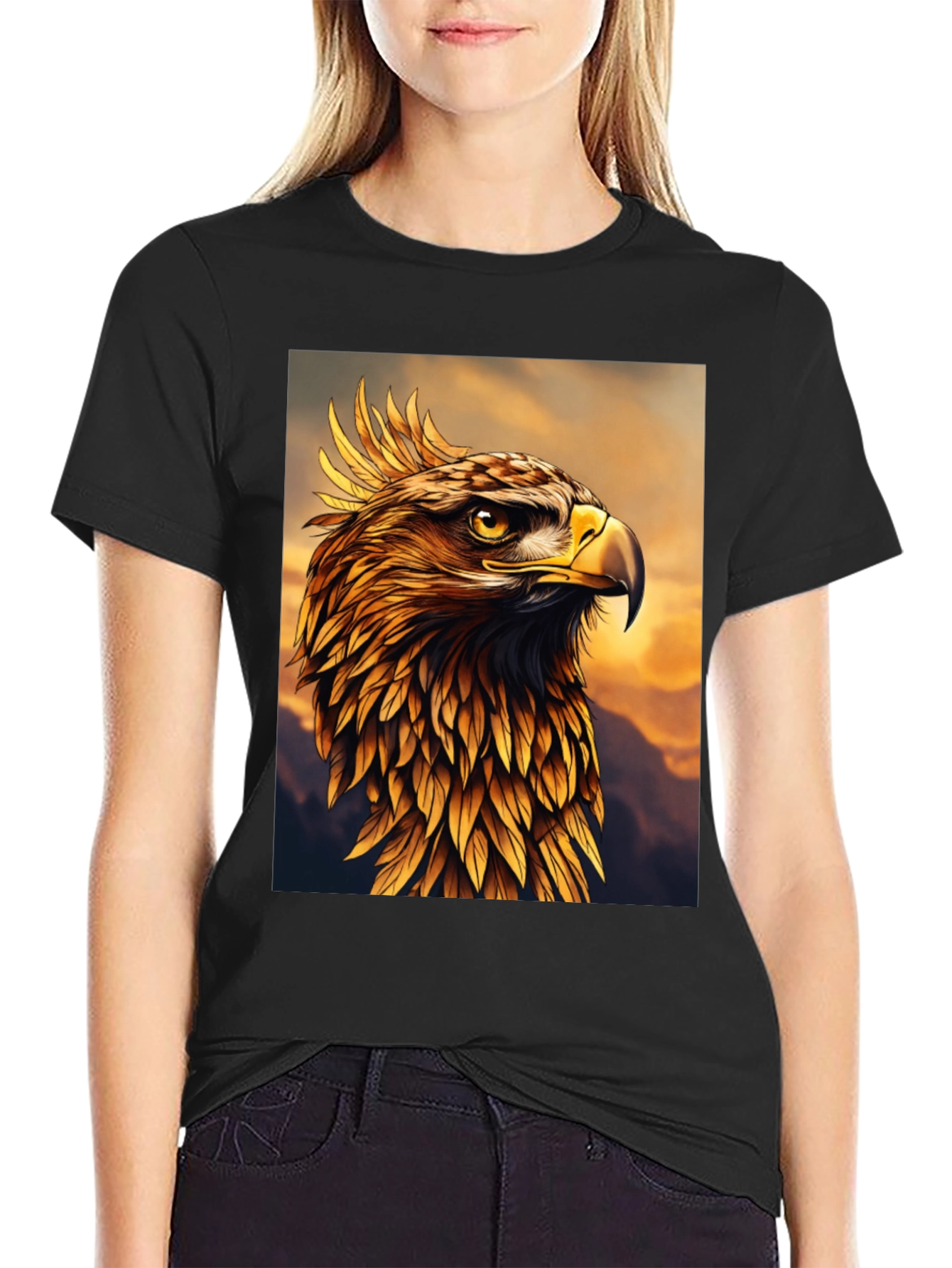 Majestic Golden Eagle Graphic Tee - Premium Quality