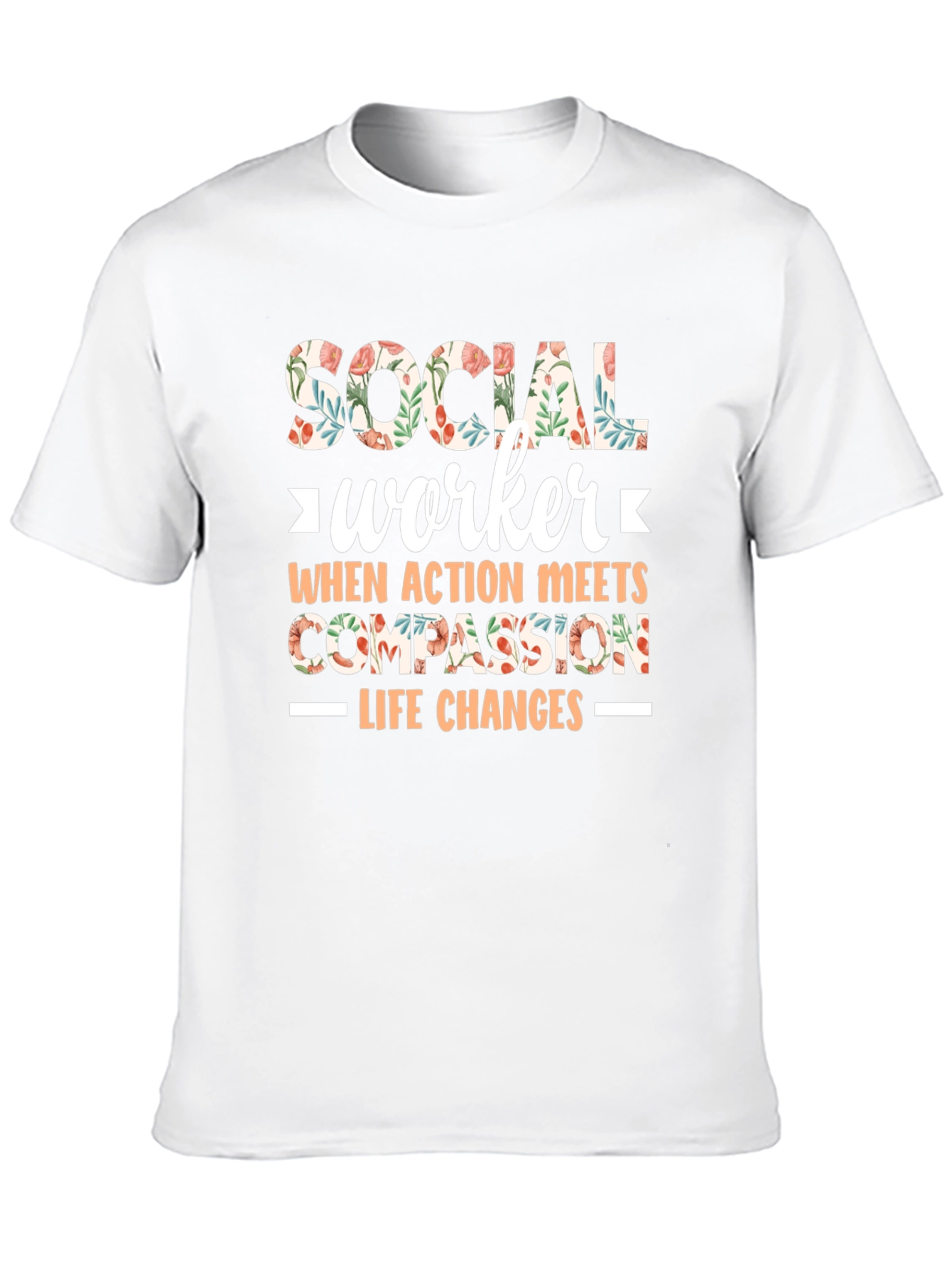 Floral Social Worker T-Shirt