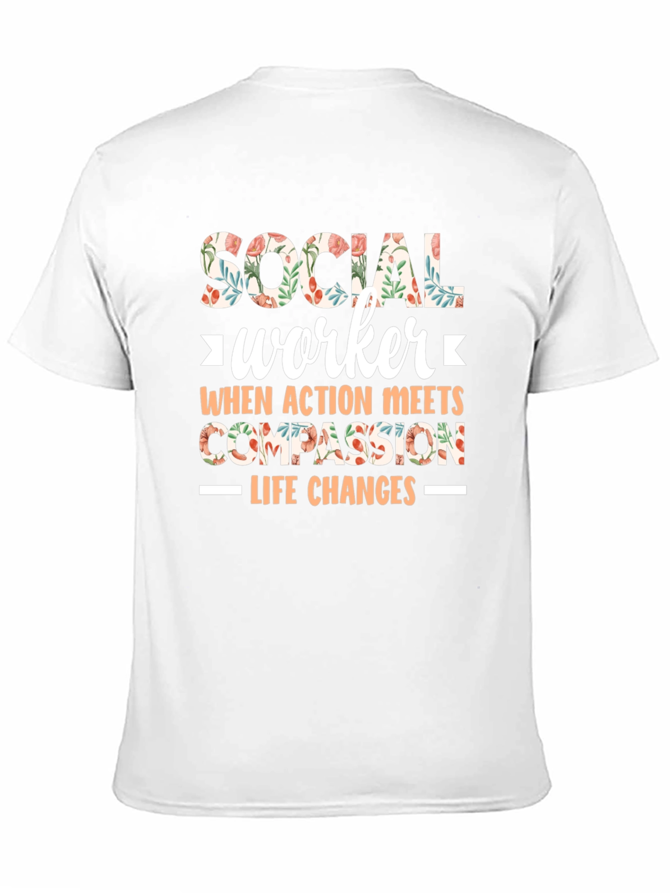 Floral Social Worker T-Shirt
