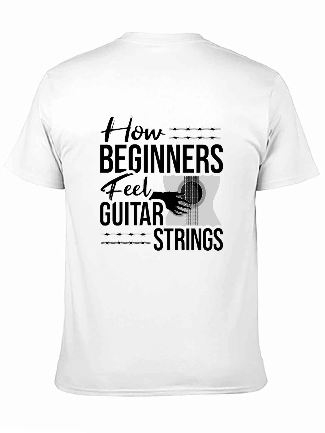 How Beginners Feel Guitar Strings Funny Black T-Shirt