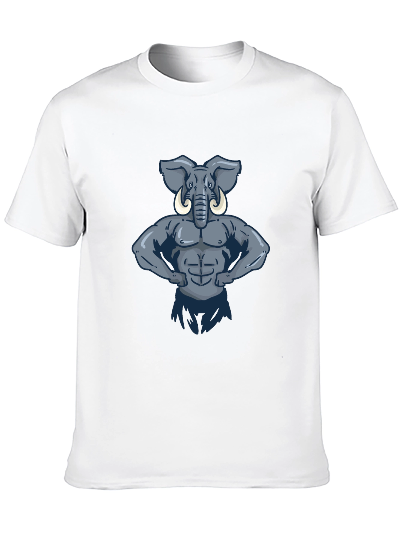 Muscular Elephant Graphic Tee - Black