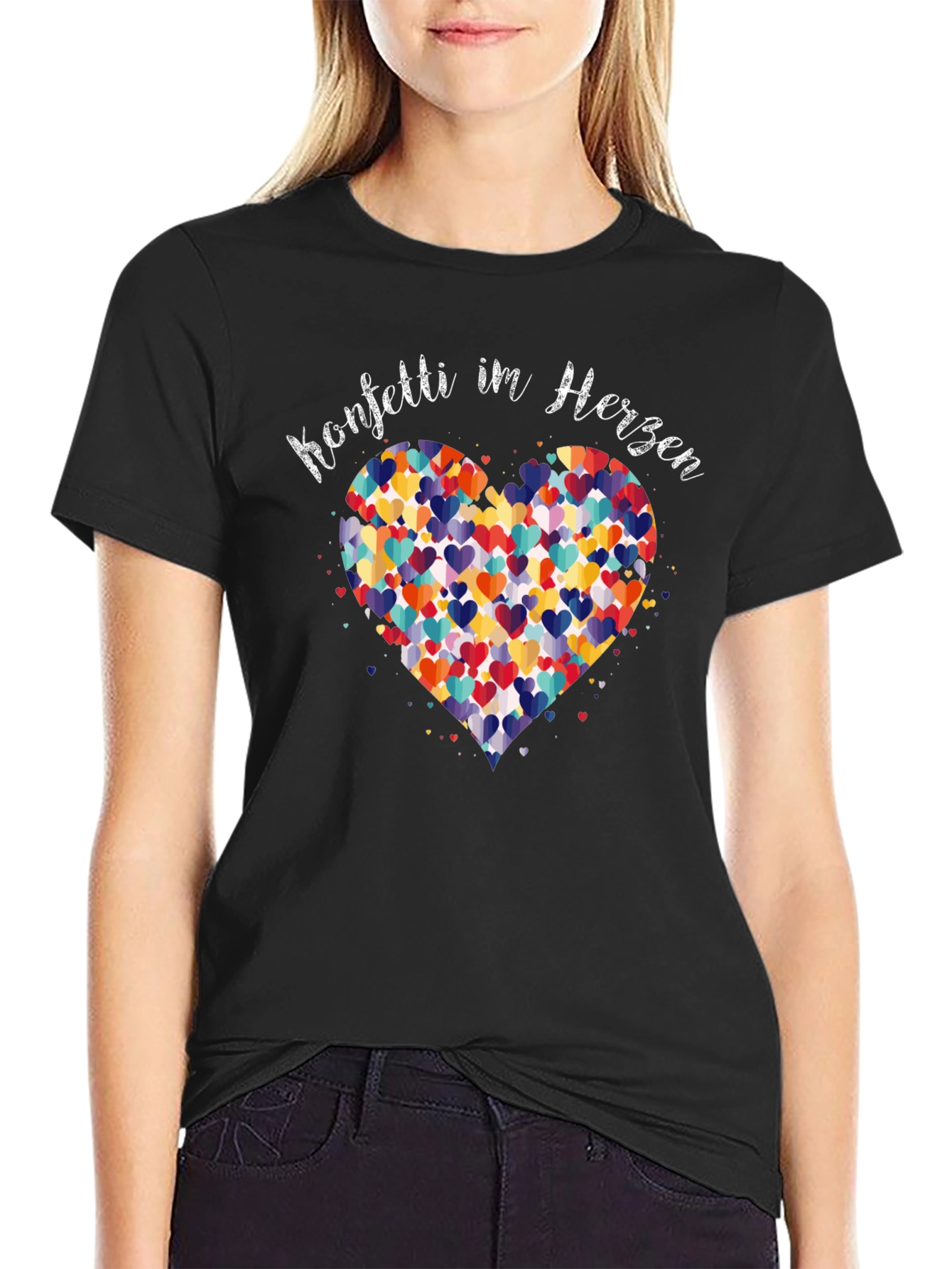 Konfetti Im Herzen Black Graphic T-Shirt