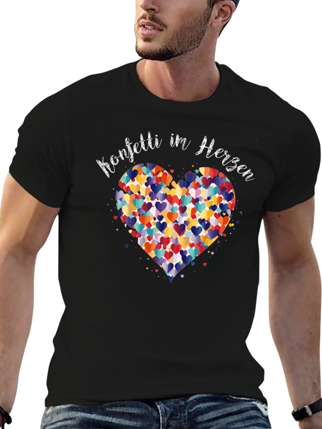 Konfetti Im Herzen Black Graphic T-Shirt