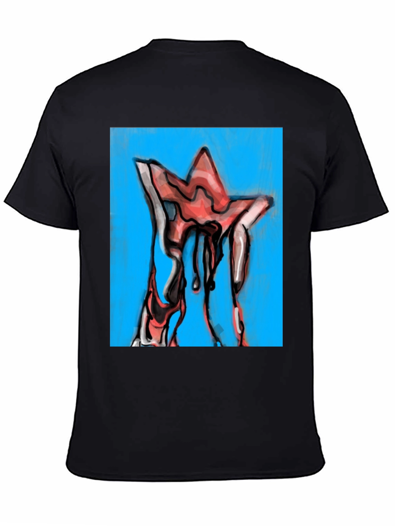 Dripping Star Graphic Tee - Unique Artistic Design
