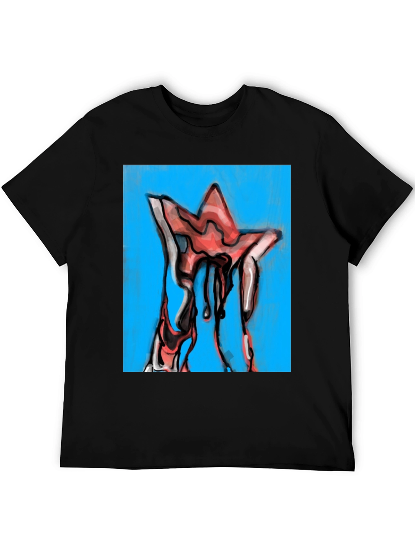 Dripping Star Graphic Tee - Unique Artistic Design