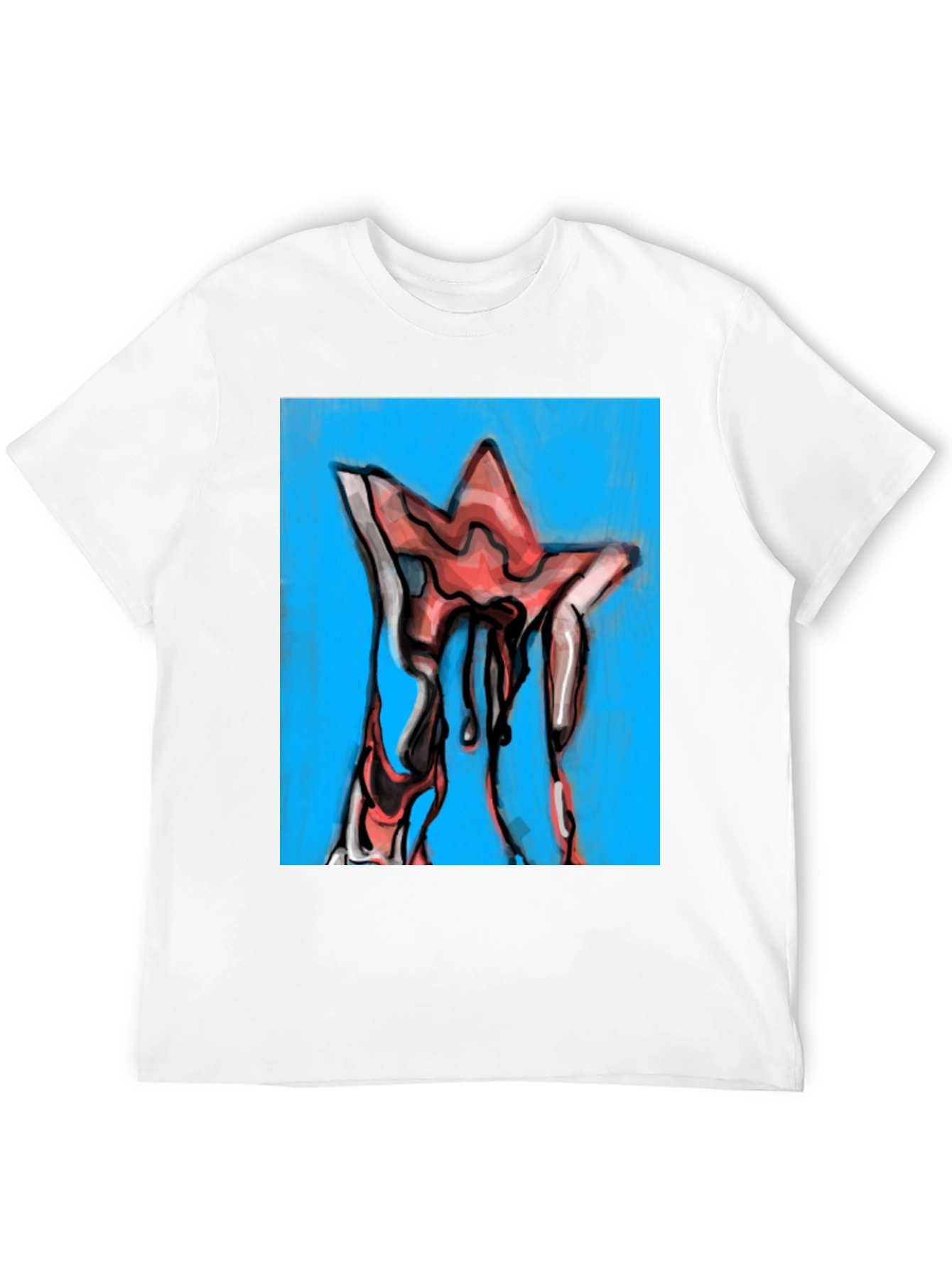Dripping Star Graphic Tee - Unique Artistic Design