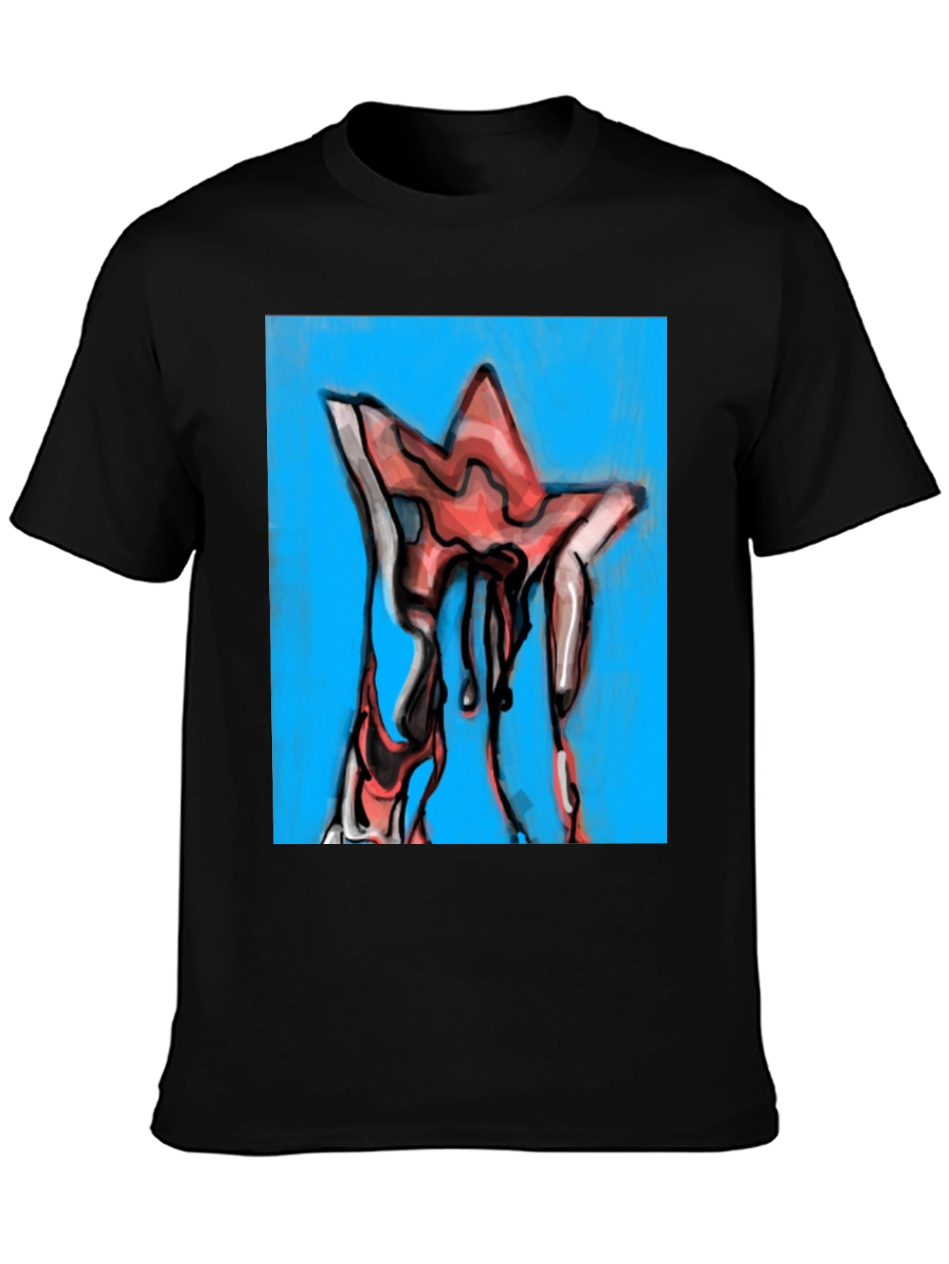 Dripping Star Graphic Tee - Unique Artistic Design