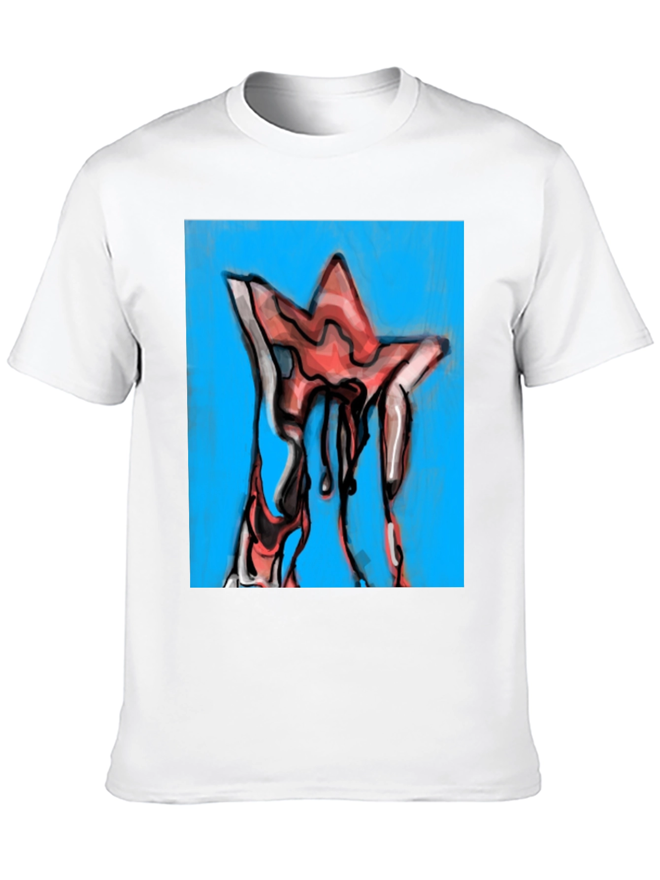 Dripping Star Graphic Tee - Unique Artistic Design