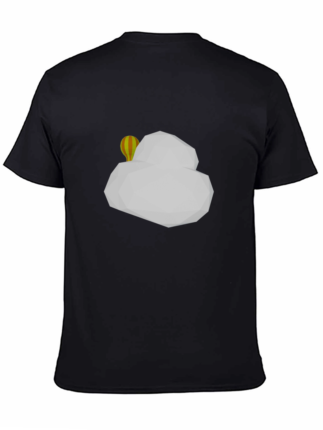 Geometric Cloud & Balloon Black T-Shirt
