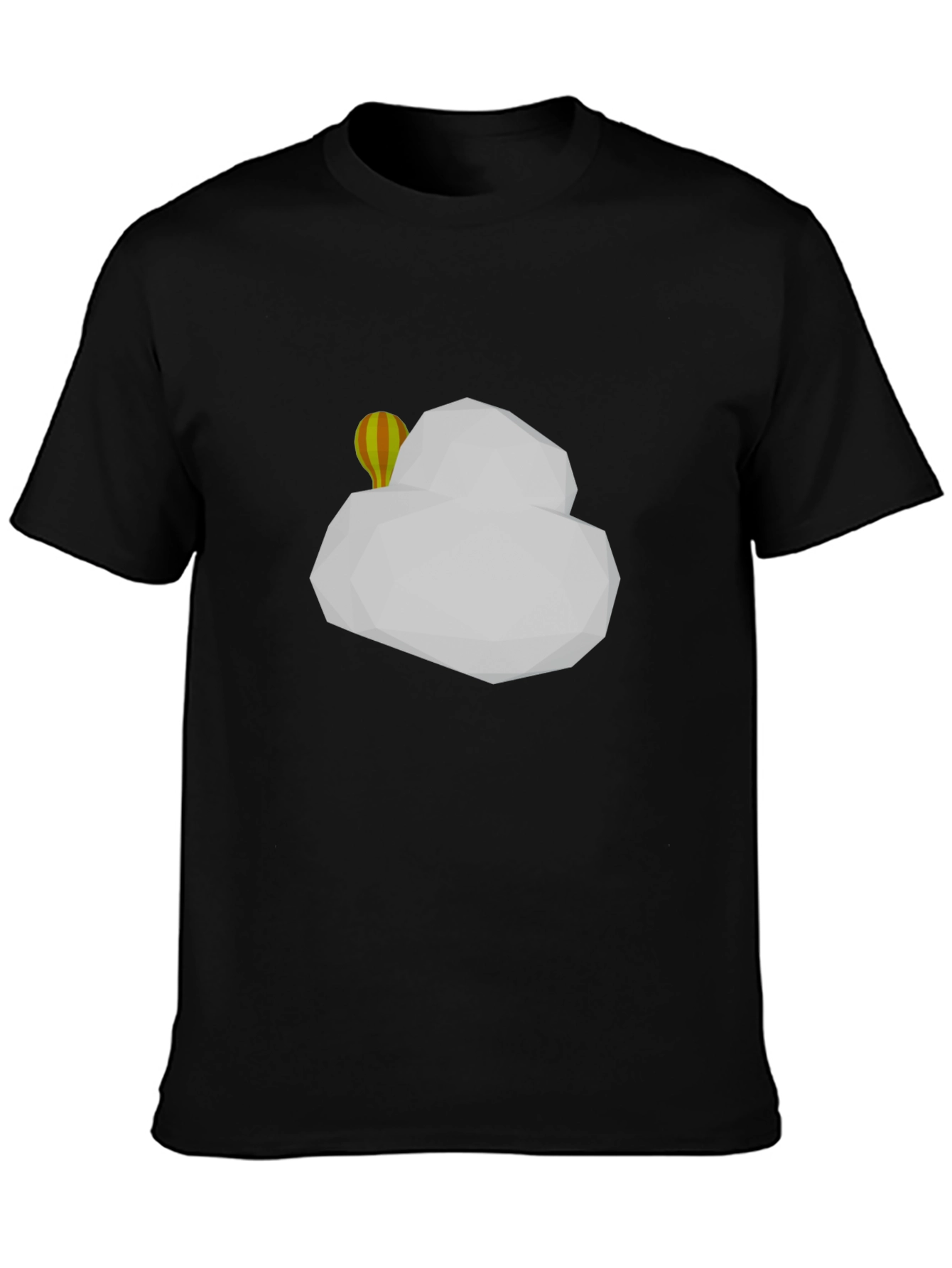 Geometric Cloud & Balloon Black T-Shirt