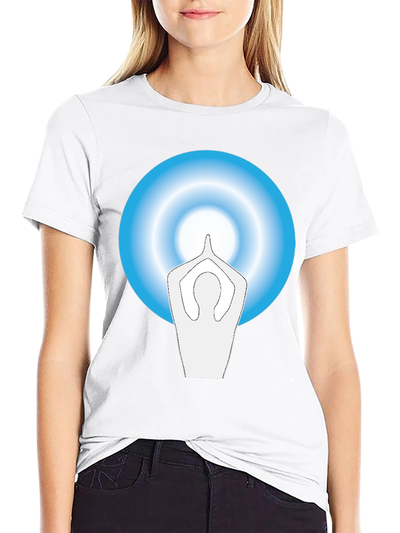Zen Black Tee with Yoga Silhouette Graphic