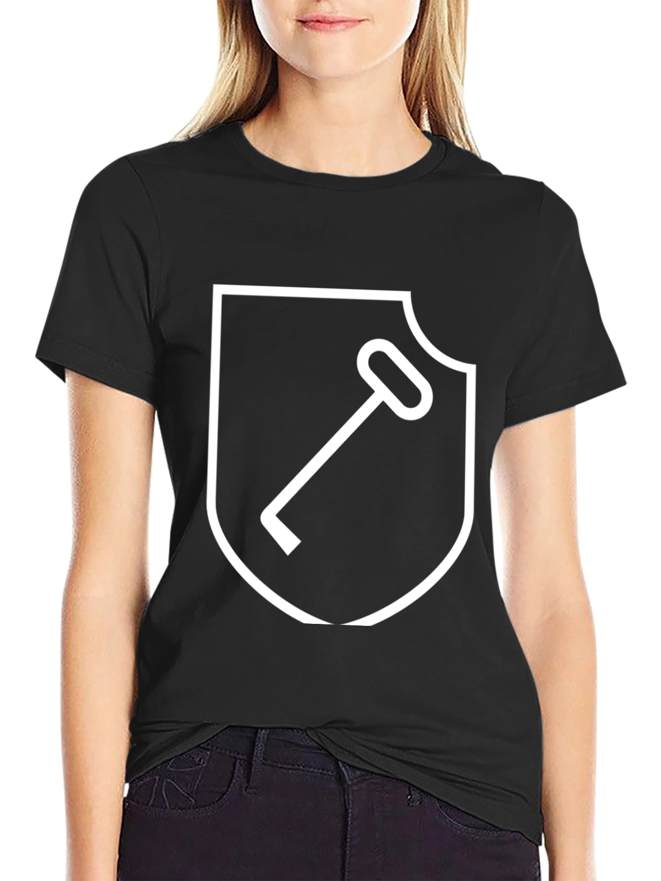 Retro Key Shield Graphic T-Shirt - Black