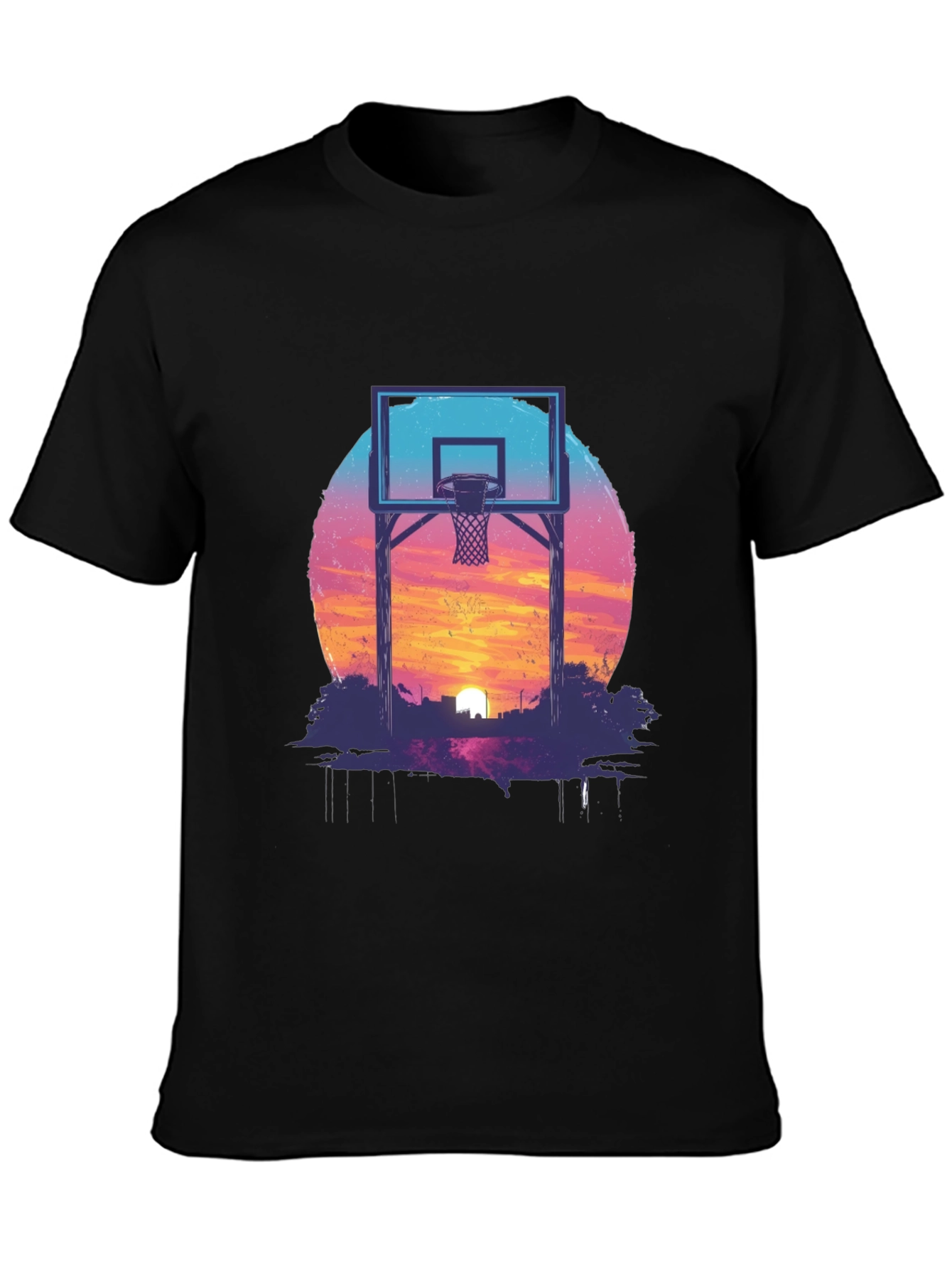 Sunset Basketball T-Shirt - Graphic Tee