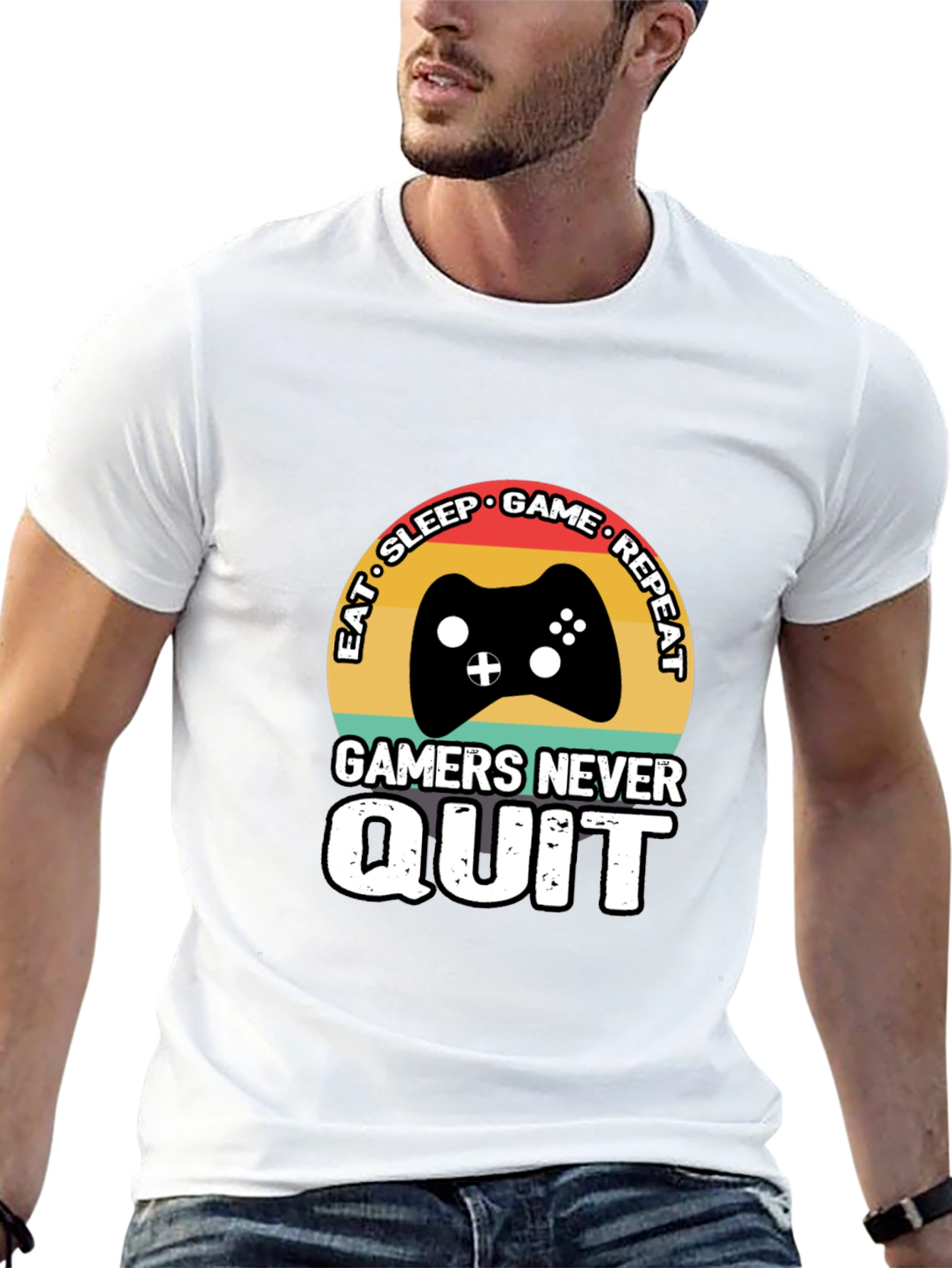 Eat Sleep Game Repeat Mens T-Shirt
