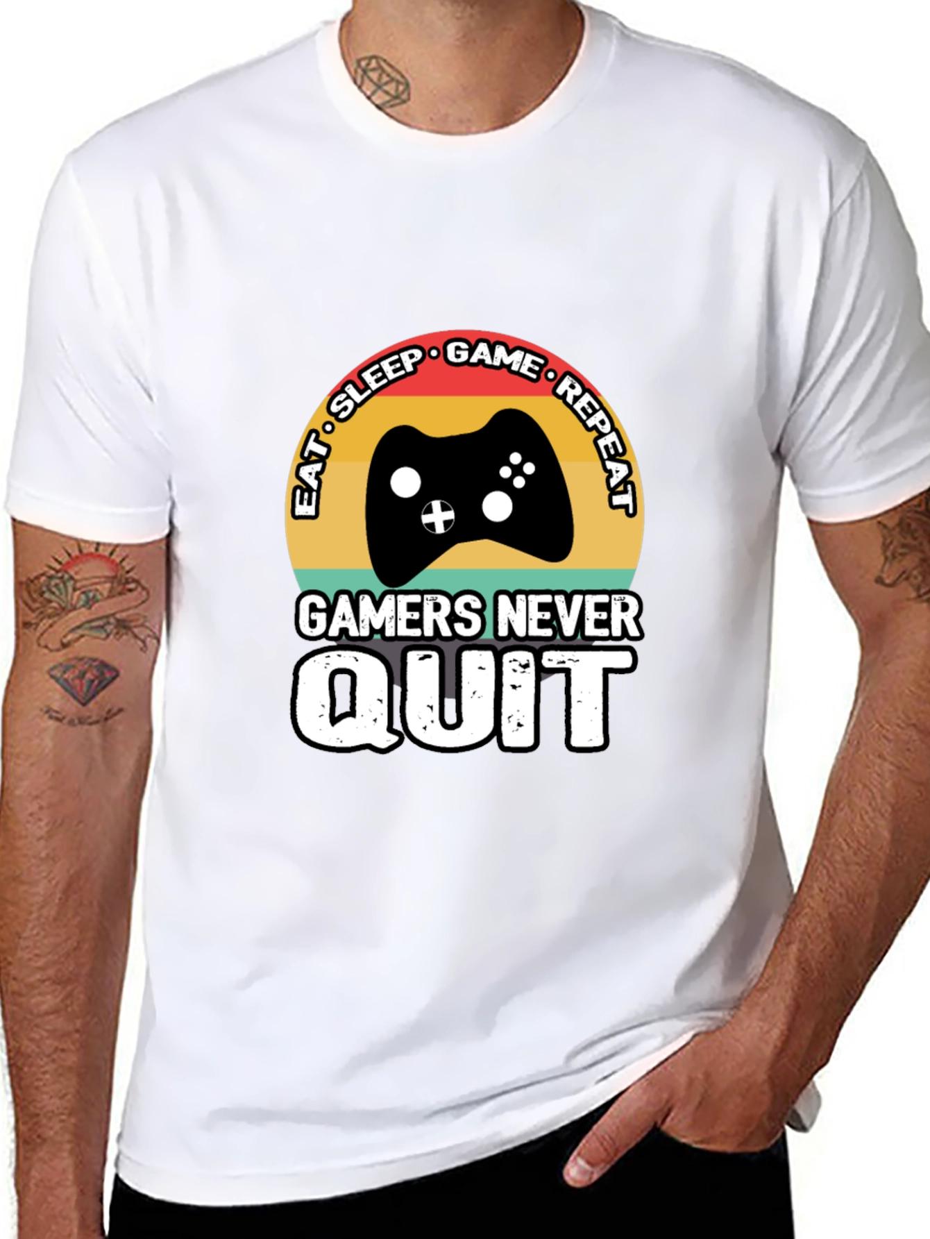Eat Sleep Game Repeat Mens T-Shirt