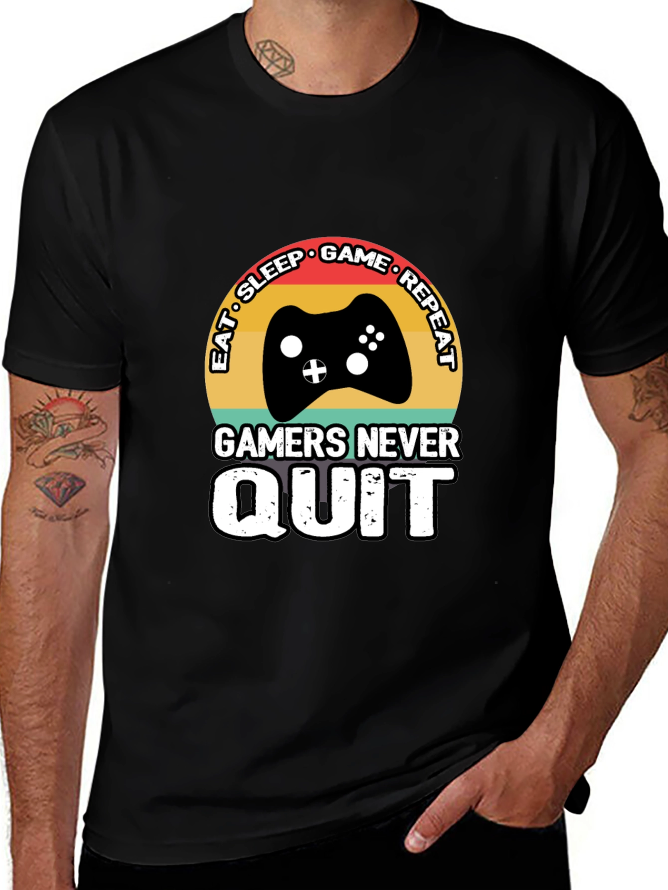 Eat Sleep Game Repeat Mens T-Shirt
