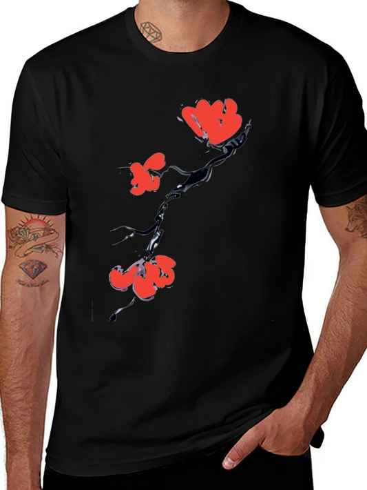 Black Floral Print Tee