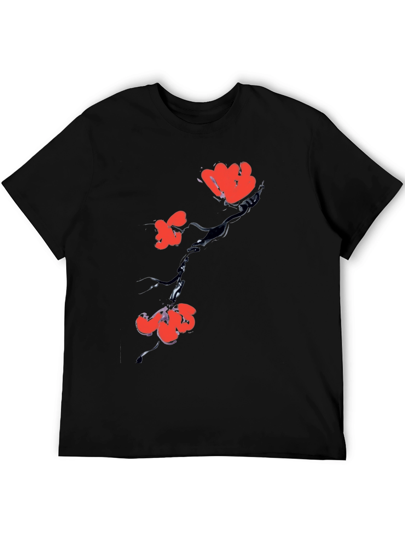 Black Floral Print Tee