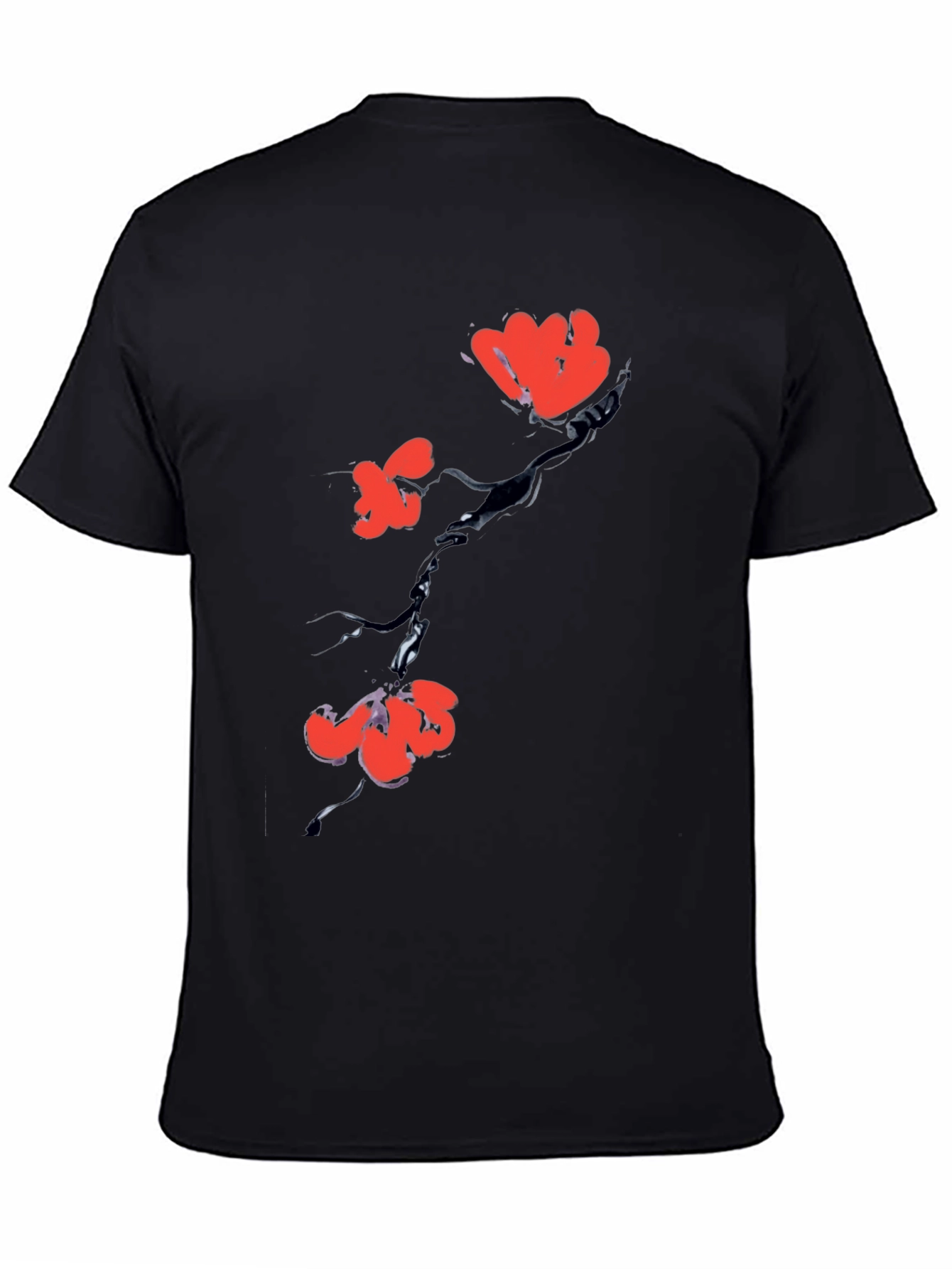 Black Floral Print Tee